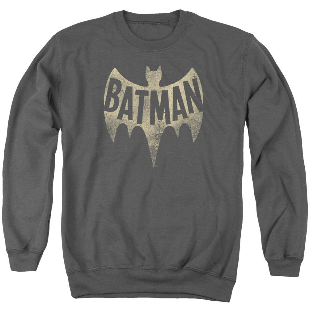 Batman Classic Tv Vintage Logo Mens Crewneck Sweatshirt Charcoal Officially Licensed