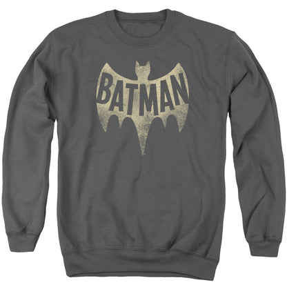 Batman Classic Tv Vintage Logo Mens Crewneck Sweatshirt Charcoal Officially Licensed