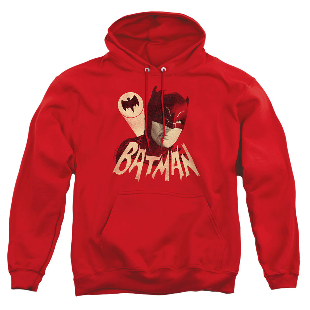 Batman Classic Tv Bat Signal Mens Hoodie Red Officially Licensed