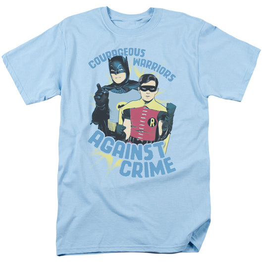 Batman Classic Tv Courageous Warriors Mens T Shirt Light Blue