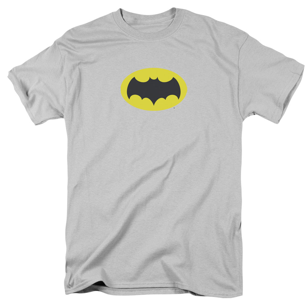 Batman Classic Tv Chest Logo Mens T Shirt Silver