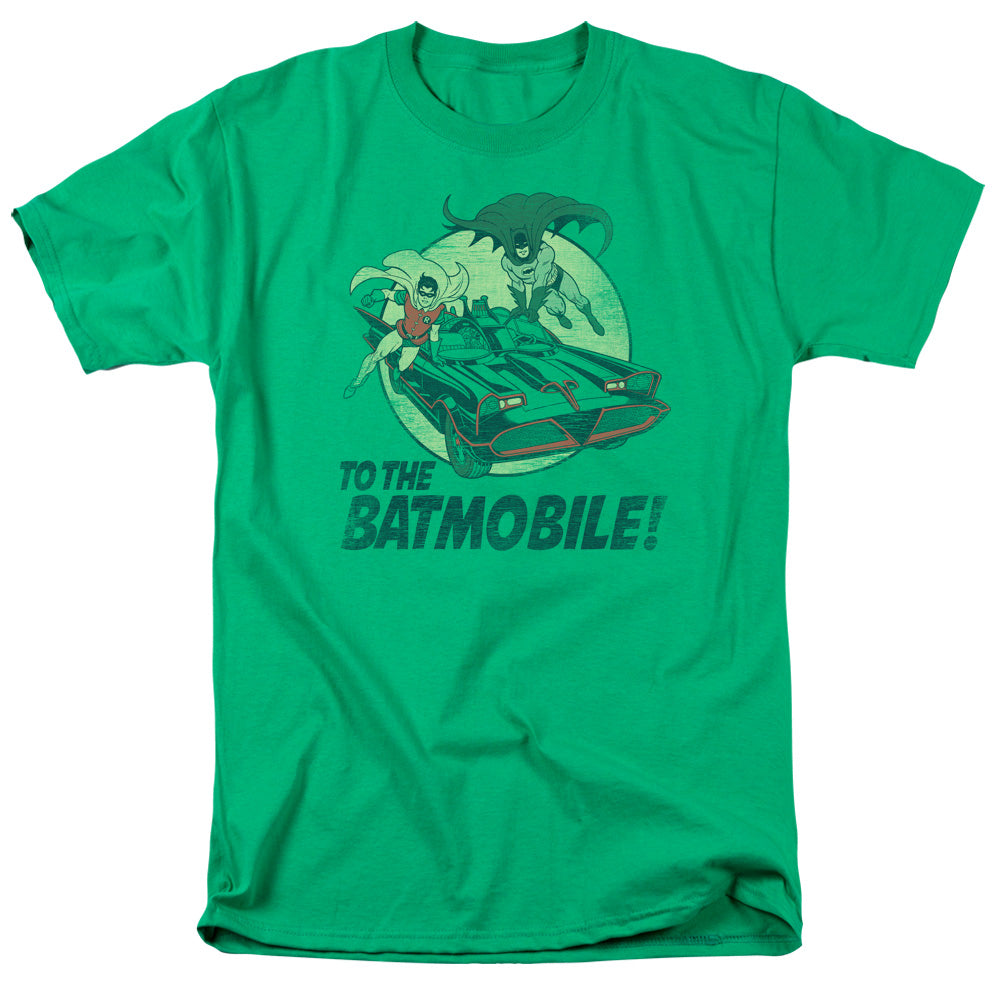 Batman Classic Tv To The Batmobile Mens T Shirt Kelly Green