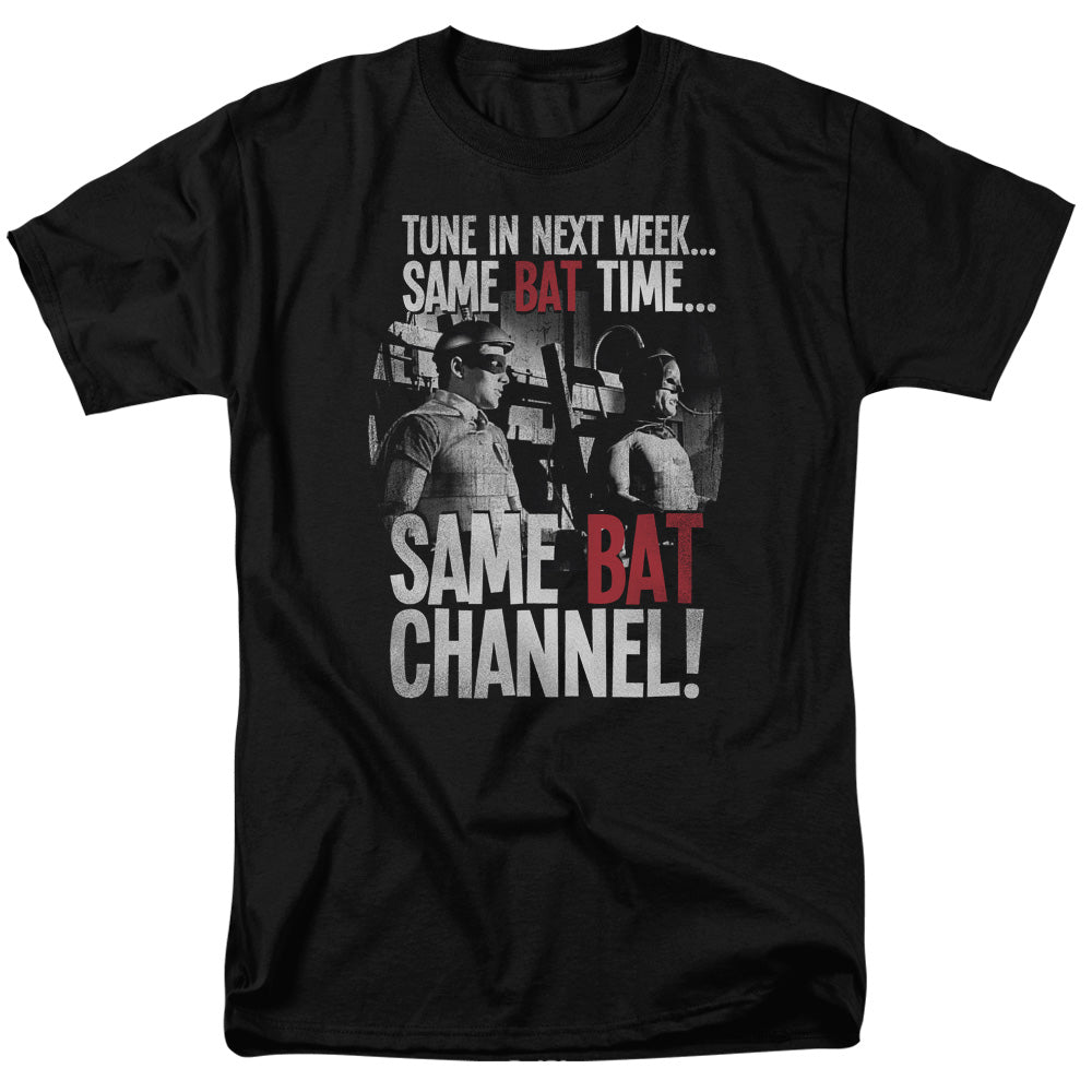 Batman Classic Tv Bat Channel Mens T Shirt Black
