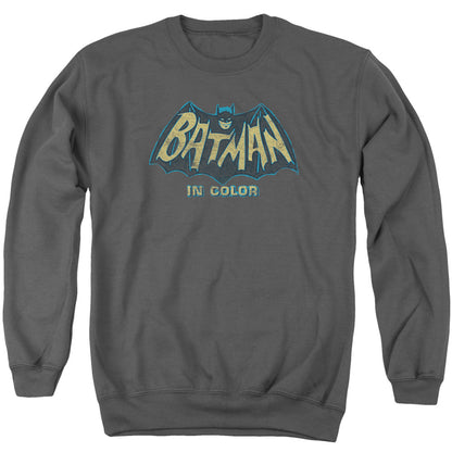 Batman Classic Tv In Color Mens Crewneck Sweatshirt Charcoal Officially Licensed