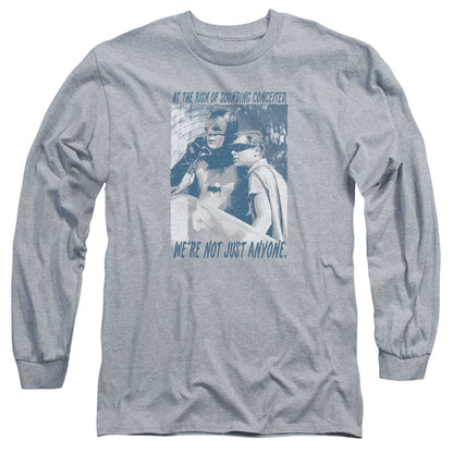 Batman Classic Tv Boogie Nights Mens Long Sleeve Shirt Athletic Heather Officially Licensed