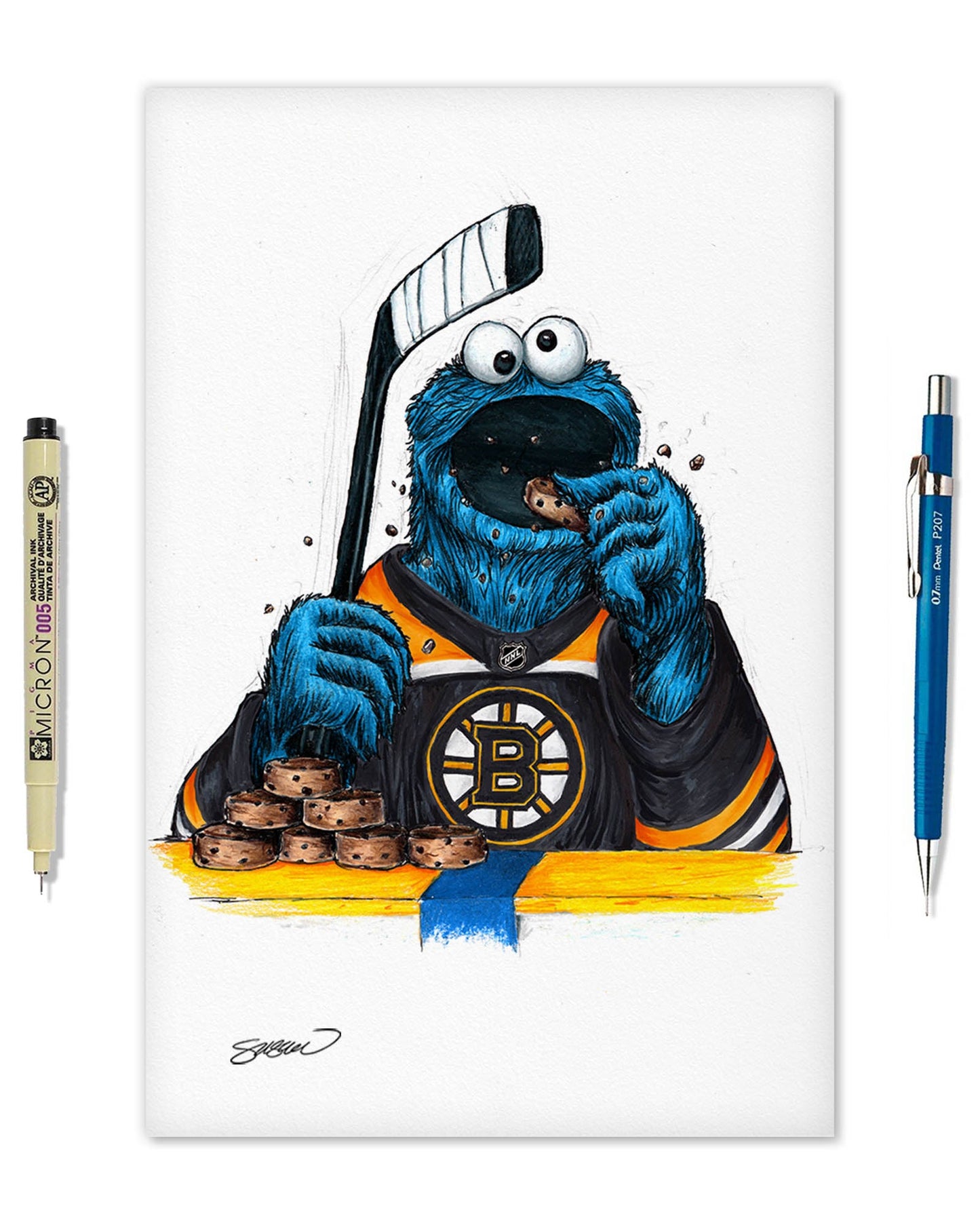 Cookie Monster x NHL Bruins Limited Edition Art Print