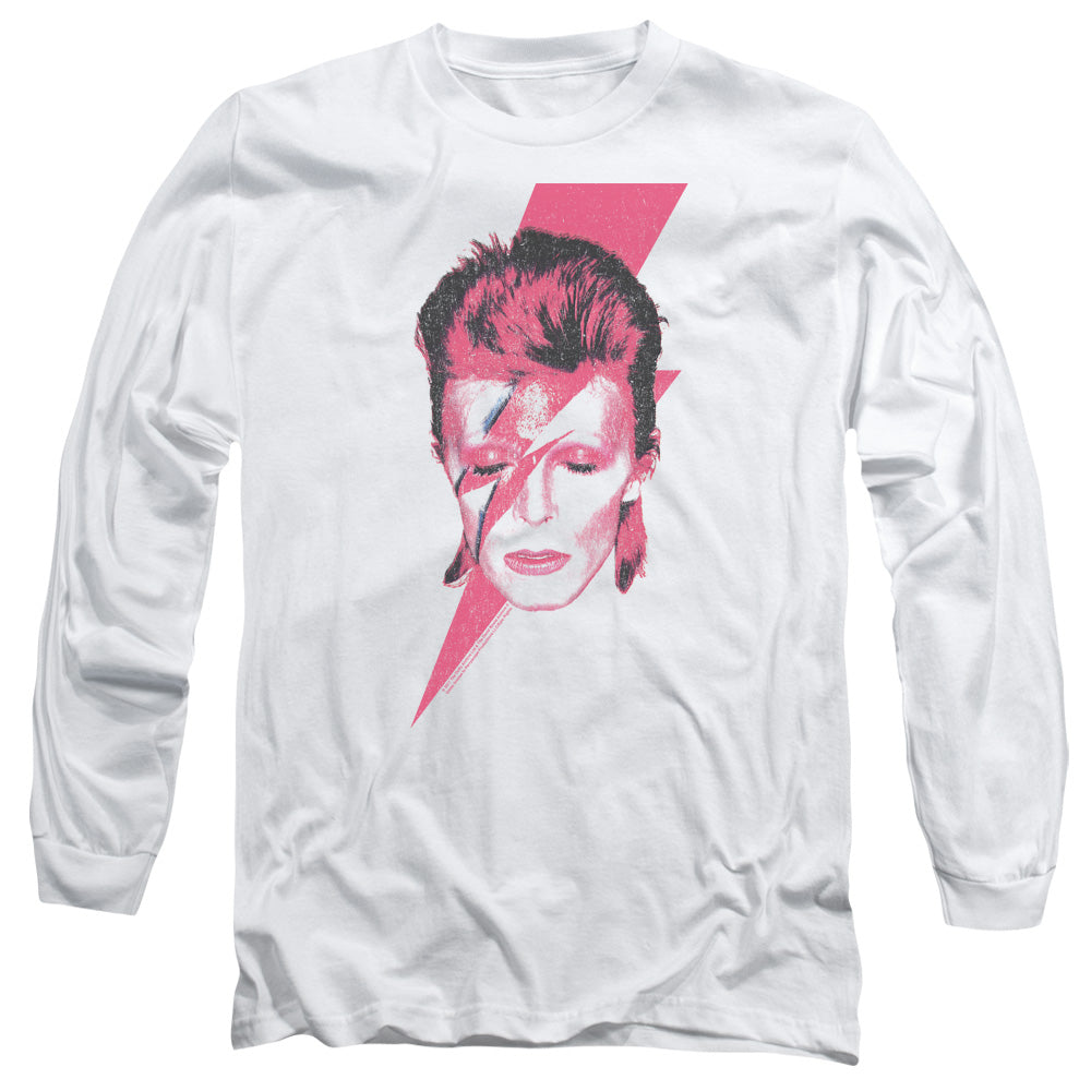 David Bowie Aladdin Sane Mens Long Sleeve Shirt White Officially Licensed