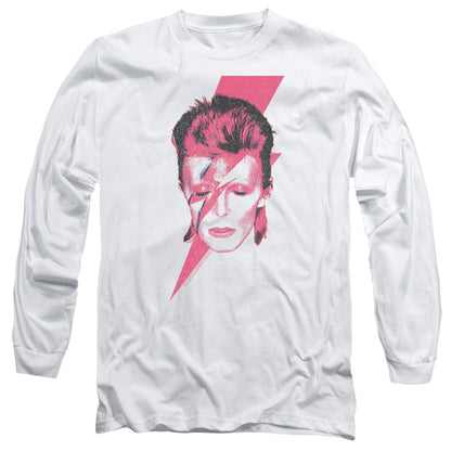 David Bowie Aladdin Sane Mens Long Sleeve Shirt White Officially Licensed