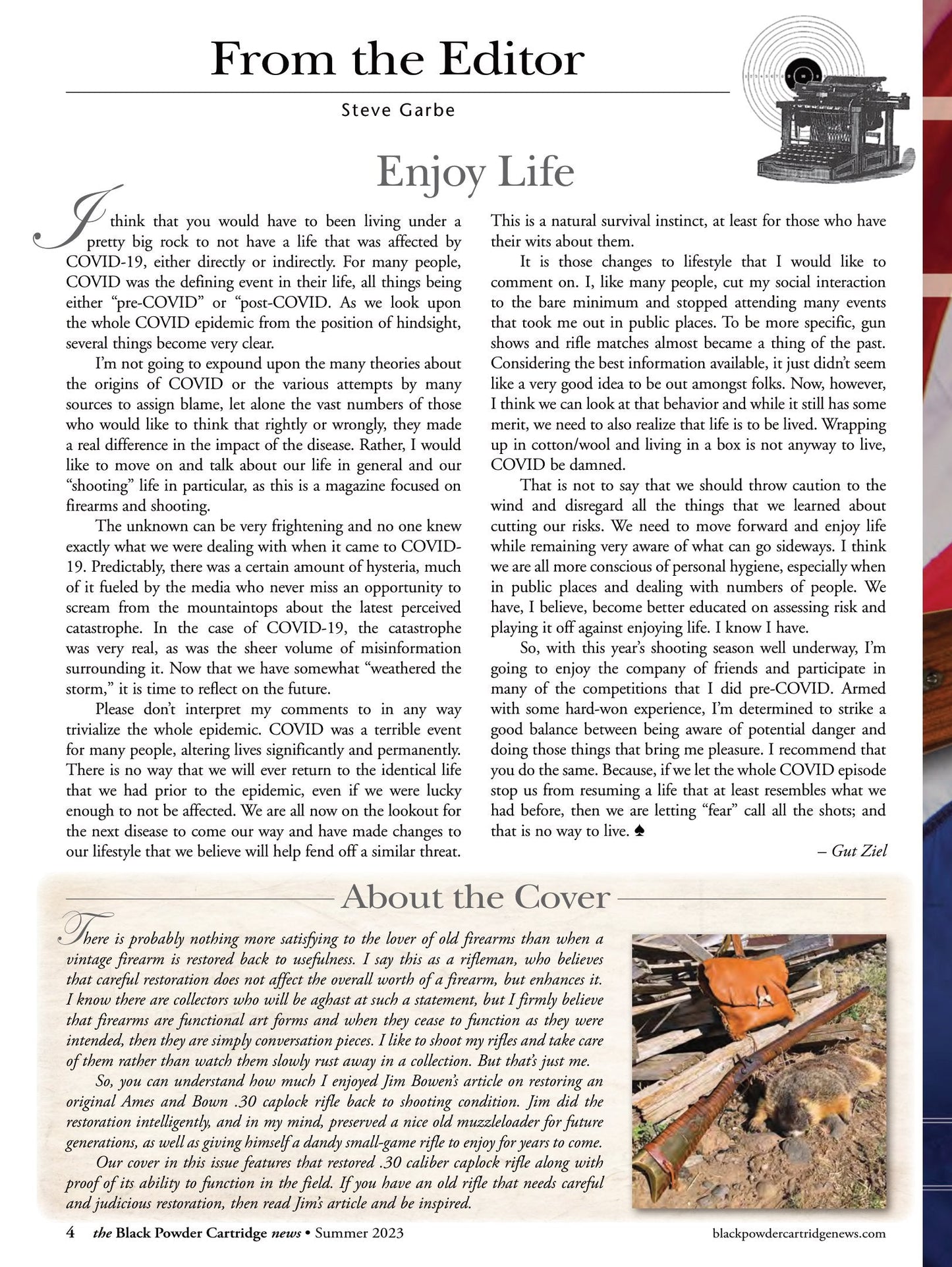 Black Powder Cartridge News Summer 2023 - Finding The Accuracy Envelope, James Henry Carleton, Stevens-Pope Books, Primer Flash Hole Diameter, BPC Accuracy, An Old Hunter Afield Again & Reviews!