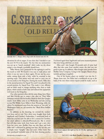 Black Powder Cartridge News Fall 2023 - Advice On Offhand Shooting, The Pedersoli Gibbs LR Rifle, Quigley 2023, Borchardt Rifle Corporation, Hunter George Bird Grinnell & Product Reviews!