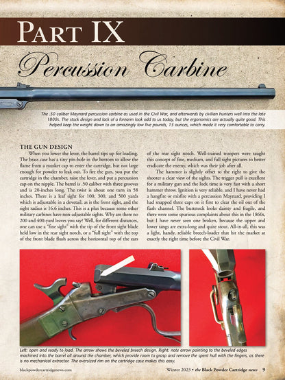 Black Powder Cartridge News - Winter 2023: 3 Historically Important Black Powder Rifles, Maynard Percussion Carbine, What's Inside An Old 44-90, Stevens Target Rifles, Hunting Wolves & Reviews!