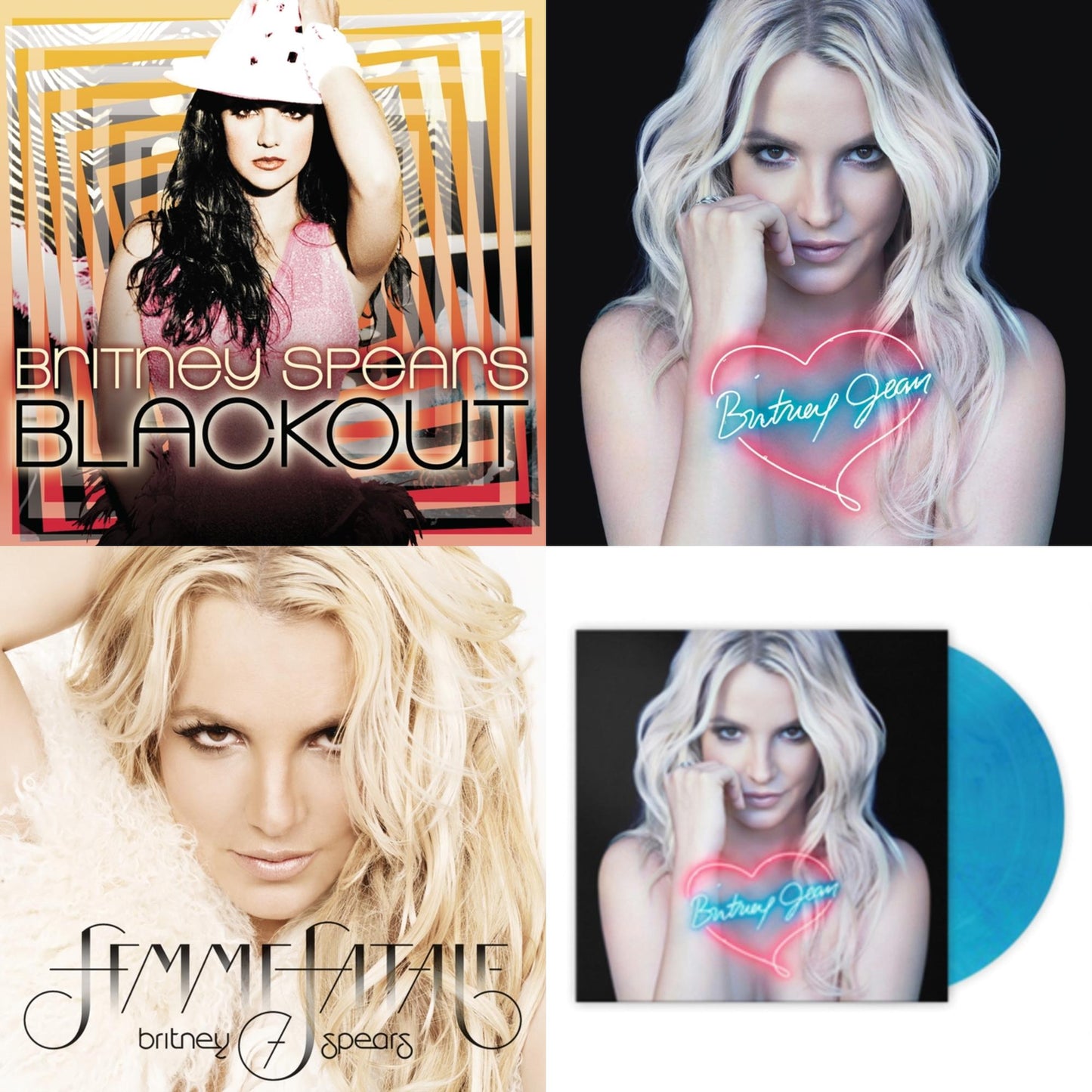 Britney Spears - Blackout & Britney Jean & Femme Fatale & Britney Jean (Blue Marbled LP Vinyl/Import)