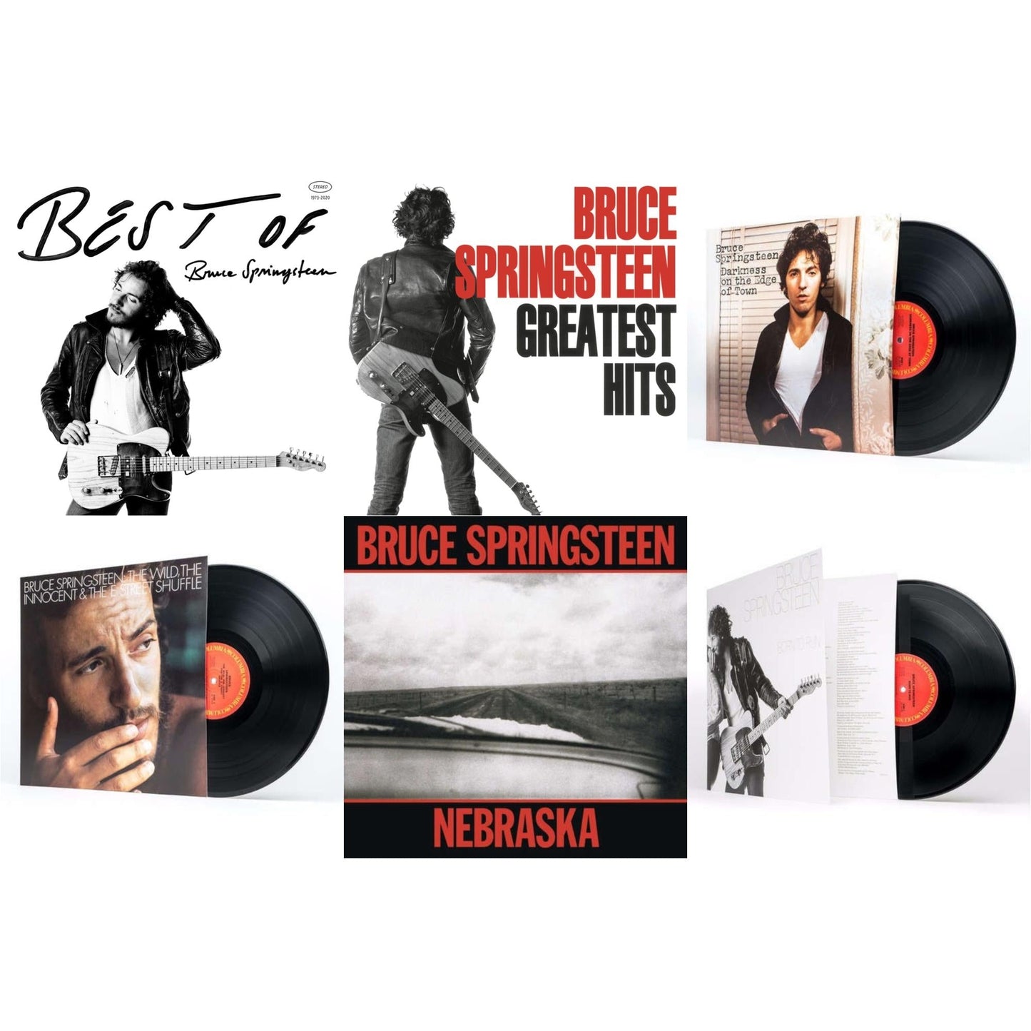 Bruce Springsteen - Greatest Hits (2 LP/150G Vinyl/Dl Code) & Best Of Bruce Springsteen (2LP) & Wild The Innocent & The E Street Shuffle (180G) & Born To Run (180G/Gatefold) & Darkness On The Edge Of Town (180G) & Nebraska (180G)