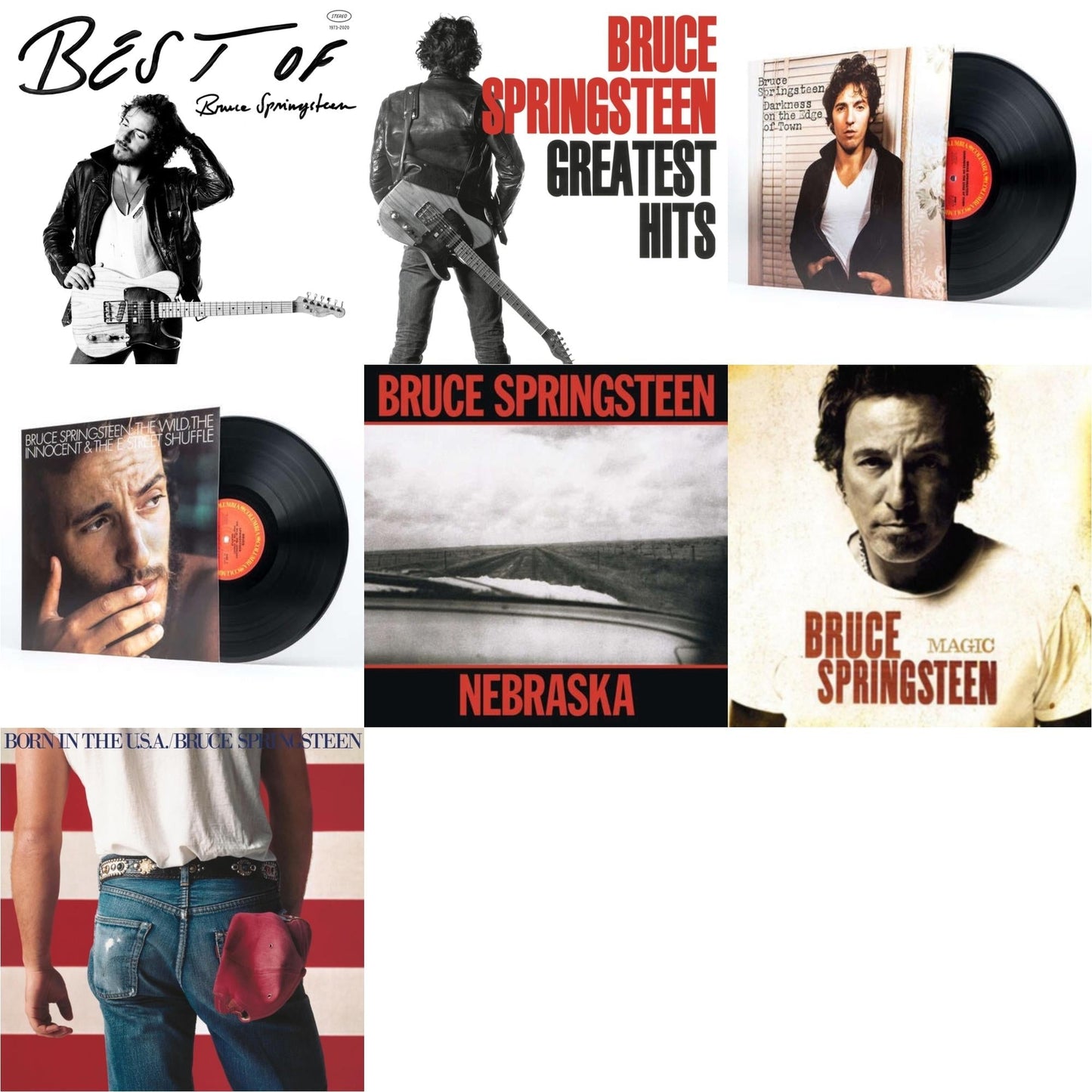 Bruce Springsteen - Greatest Hits (2 LP/150G Vinyl/Dl Code) & Best Of Bruce Springsteen (2LP) & Magic (180G) & Wild The Innocent & The E Street Shuffle (180G) & Darkness On The Edge Of Town (180G) & Nebraska (180G) & Born In The U.S.A. (180G)