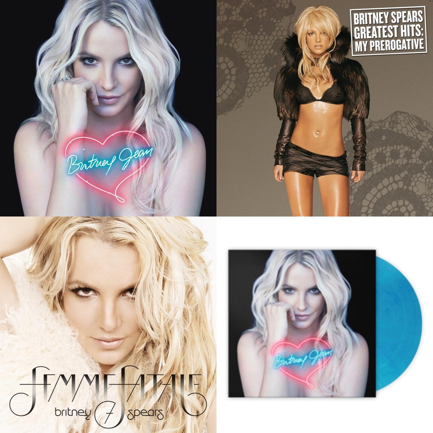 Britney Spears - Britney Jean & Femme Fatale & Greatest Hits : My Prerogative (2LP) & Britney Jean (Blue Marbled LP Vinyl/Import)