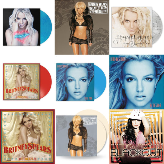 Britney Spears - Blackout & In The Zone & Circus & Greatest Hits : My Prerogative (2LP) & In The Zone (Blue LP Vinyl/Import) & Circus (Red LP Vinyl/Import) & Britney Jean (Blue Marbled LP Vinyl/Import) & Femme Fatale (Light Grey Marbled LP