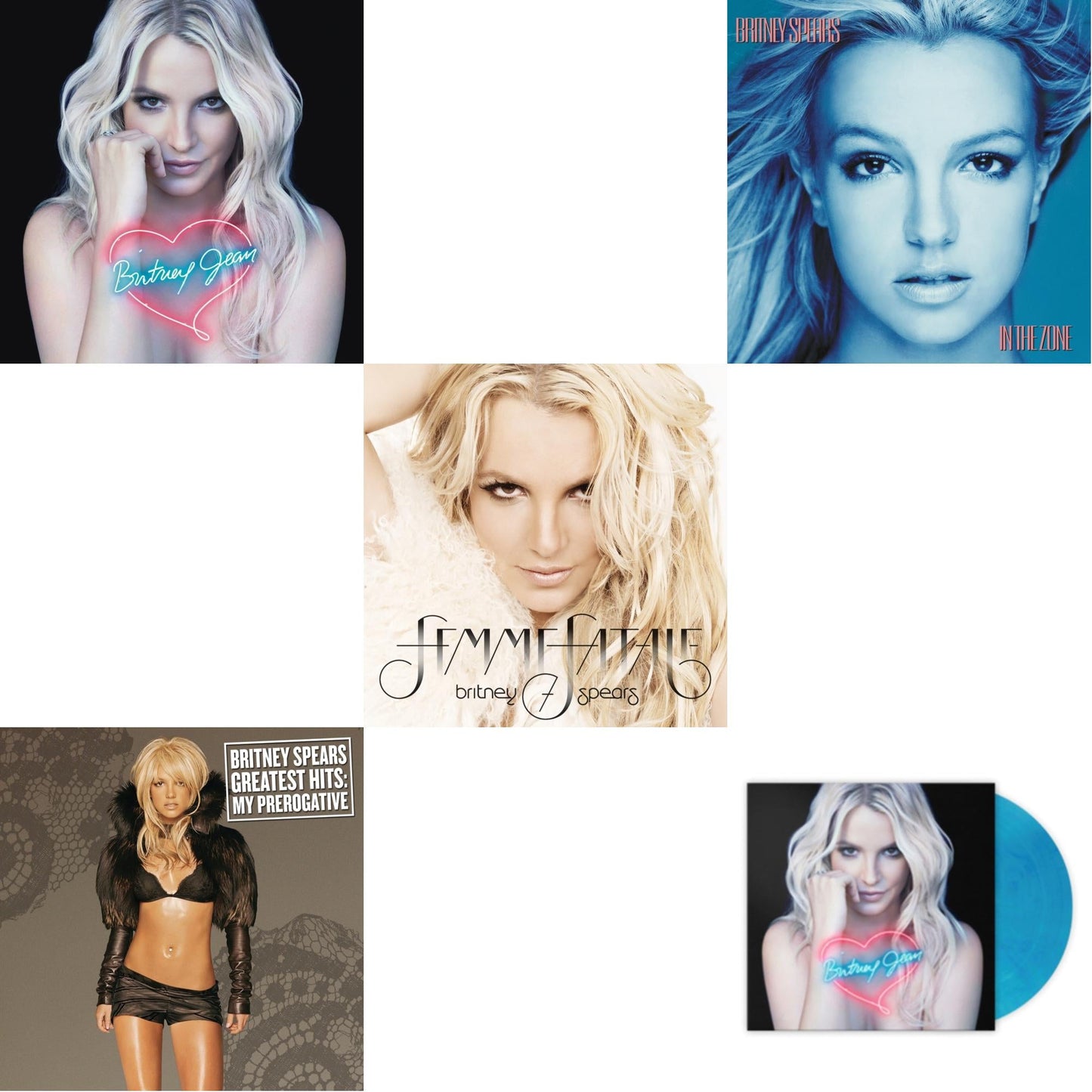 Britney Spears - In The Zone & Britney Jean & Femme Fatale & Greatest Hits : My Prerogative (2LP) & Britney Jean (Blue Marbled LP Vinyl/Import)