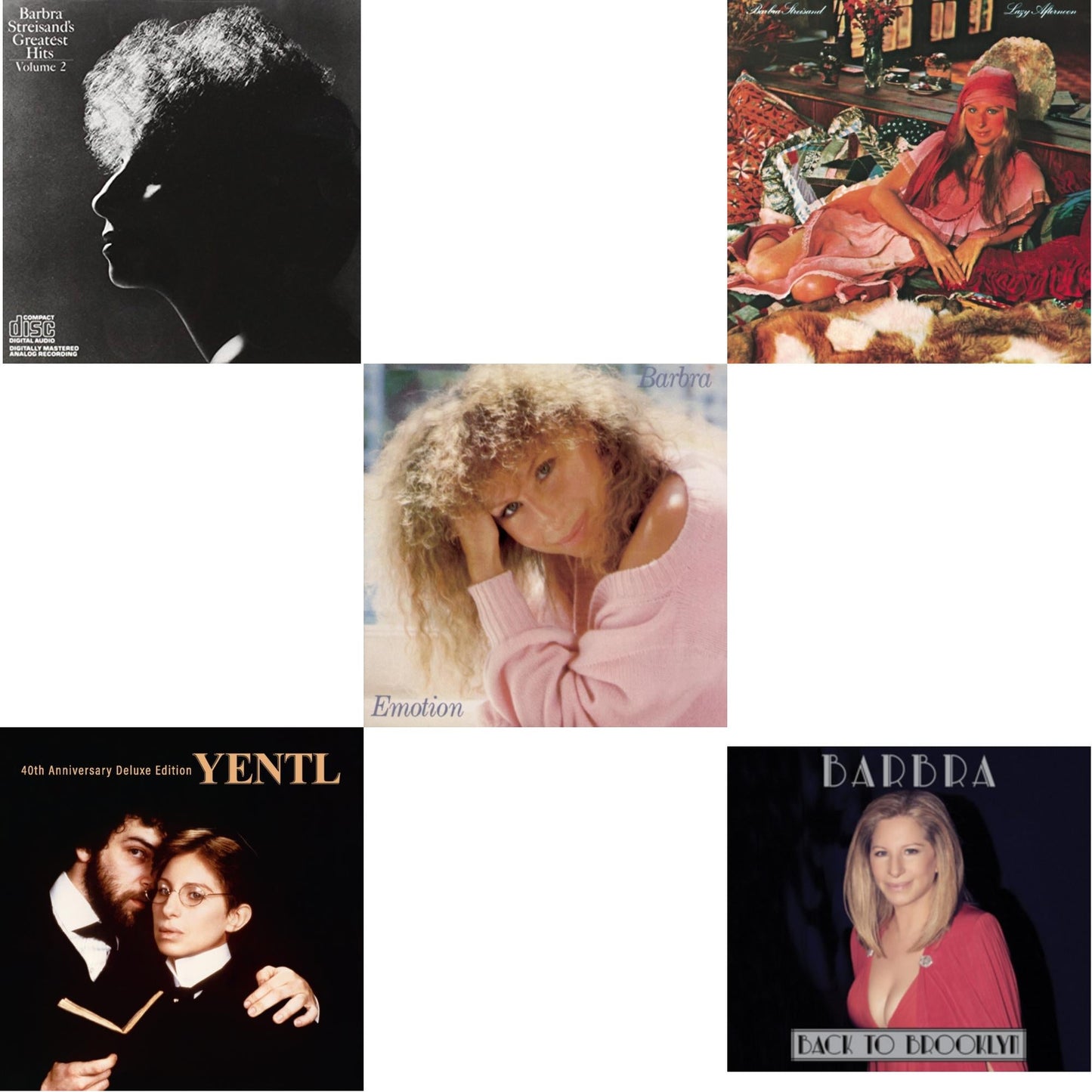 Barbra Streisand - Greatest Hits Vol.2 & Yentl: 40Th Anniversary Deluxe Edition (2CD) & Emotion & Lazy Afternoon & Back To Brooklyn