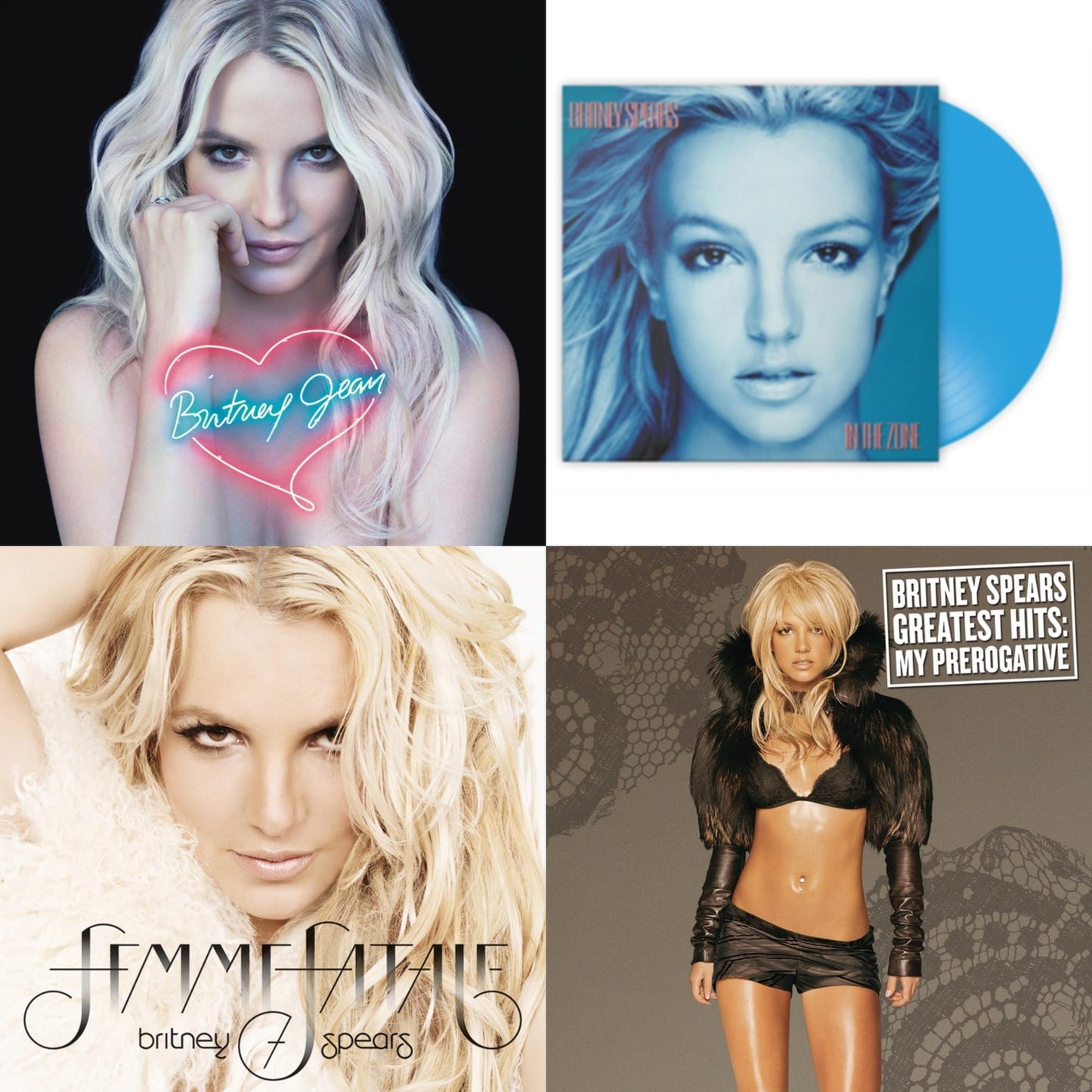Britney Spears - Britney Jean & Femme Fatale & Greatest Hits : My Prerogative (2LP) & In The Zone (Blue LP Vinyl/Import)