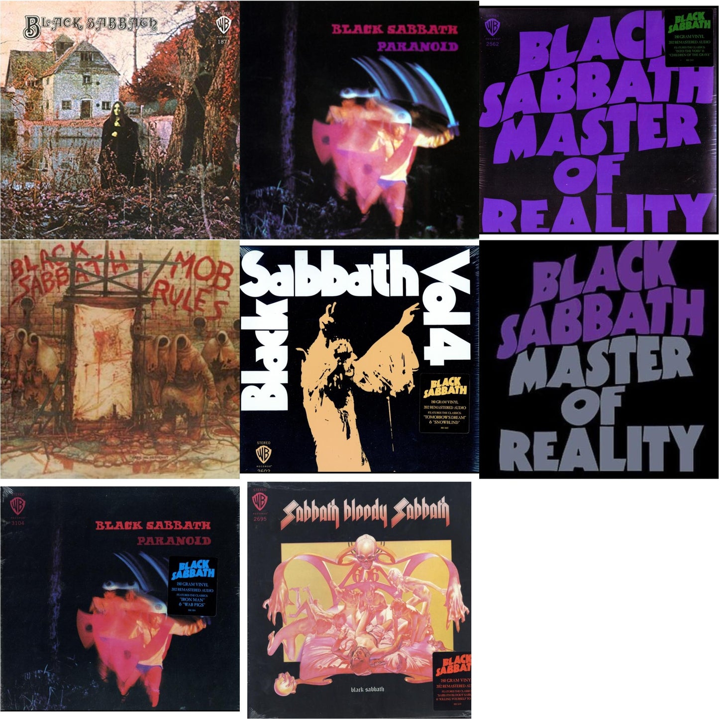 Black Sabbath - Vol. 4 (180G) & Sabbath Bloody Sabbath (180G) & Black Sabbath (180G) & Paranoid (180G) & Master Of Reality (180G) & Paranoid & Master Of Reality & Mob Rules (Deluxe/2LP)