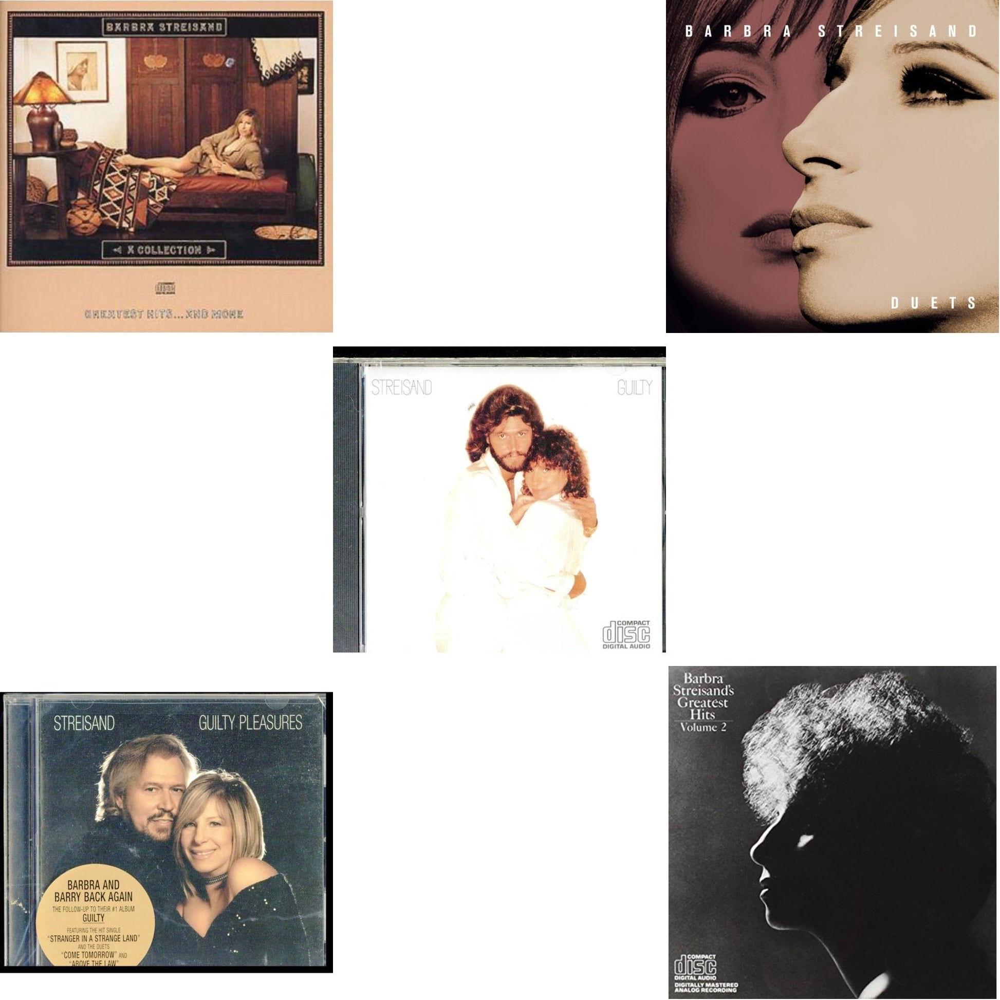 Barbra Streisand - Greatest Hits Vol.2 & Guilty & Collection: Greatest Hits & More & Duets & Guilty Pleasures - CD Bundle
