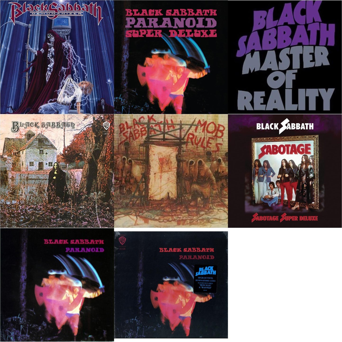 Black Sabbath - Black Sabbath (180G) & Paranoid (180G) & Paranoid & Master Of Reality & Sabotage (Super Deluxe Edition/4LP/7Inch) & Paranoid (Deluxe Edition) & Mob Rules (Deluxe/2LP) & Dehumanizer (Deluxe Edition/2LP) (Rocktober)