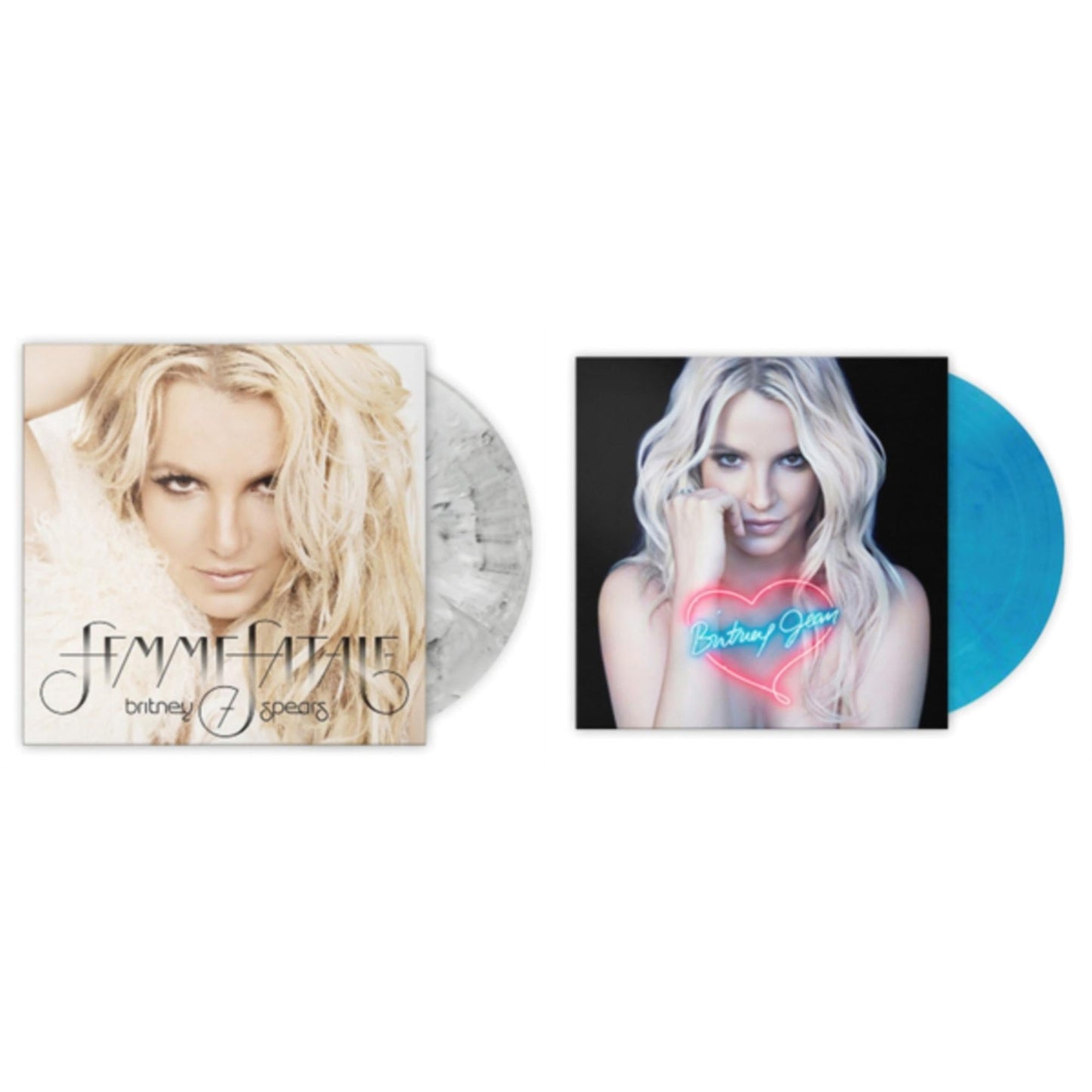 Britney Spears - Britney Jean (Blue Marbled LP Vinyl/Import) & Femme Fatale (Light Grey Marbled LP Vinyl/Import)