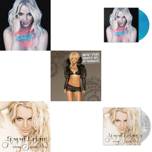 Britney Spears - Britney Jean & Femme Fatale & Greatest Hits : My Prerogative (2LP) & Britney Jean (Blue Marbled LP Vinyl/Import) & Femme Fatale (Light Grey Marbled LP Vinyl/Import)