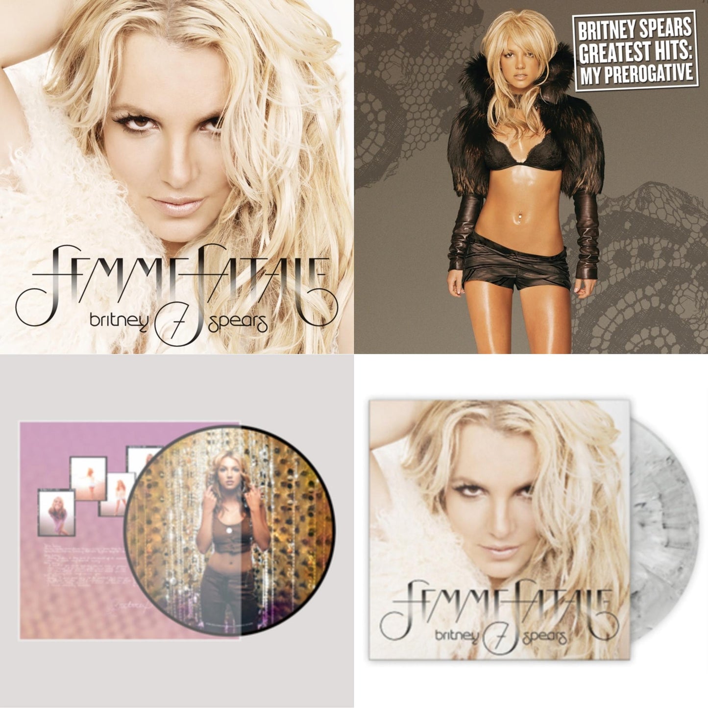 Britney Spears - Oops!... I Did It Again (20Th Anniversary Edition Picture LP Vinyl) & Femme Fatale & Greatest Hits : My Prerogative (2LP) & Femme Fatale (Light Grey Marbled LP Vinyl/Import)