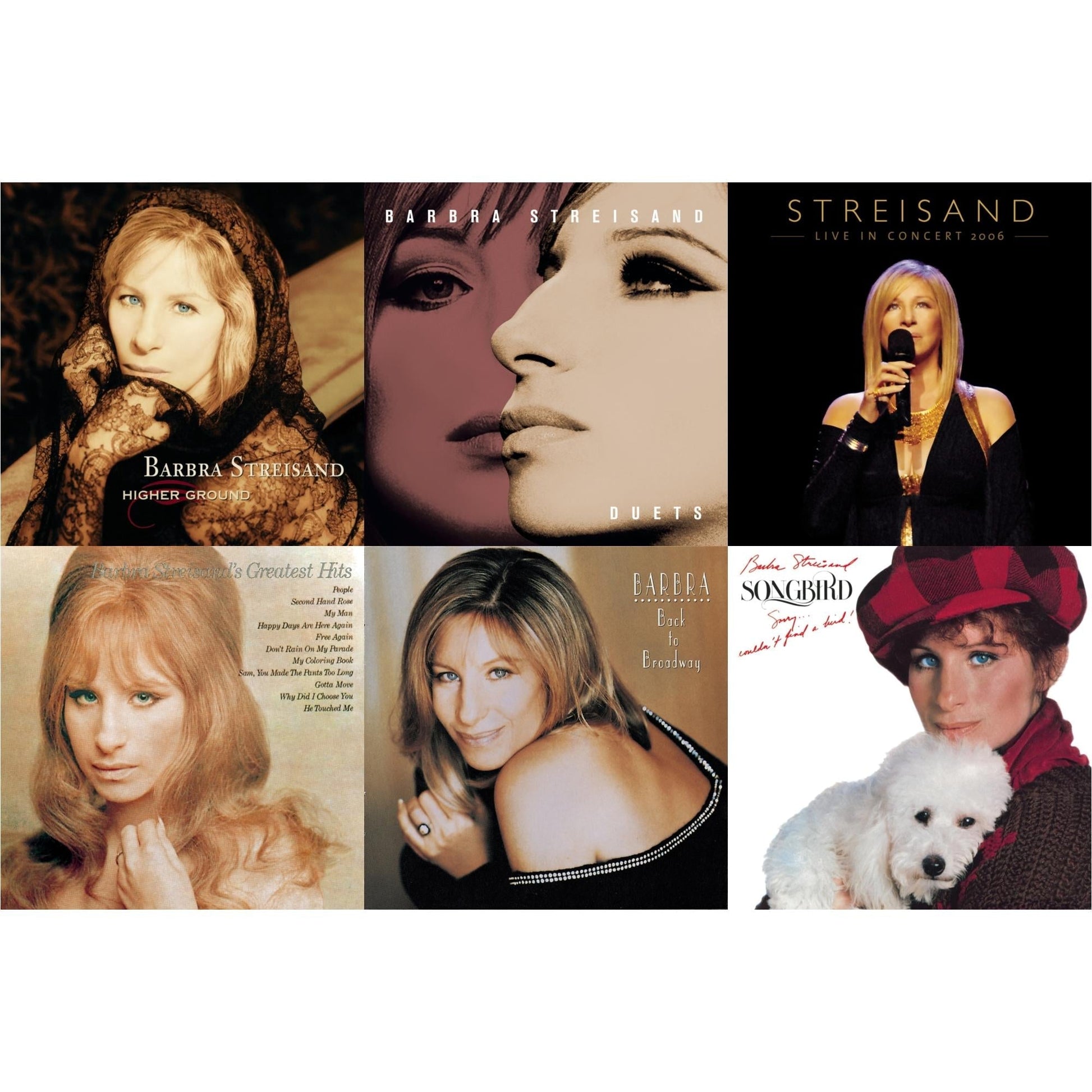 Barbra Streisand - Higher Ground & Duets & Streisand: Live In Concert 2006 & Greatest Hits & Back To Broadway & Songbird - CD Bundle