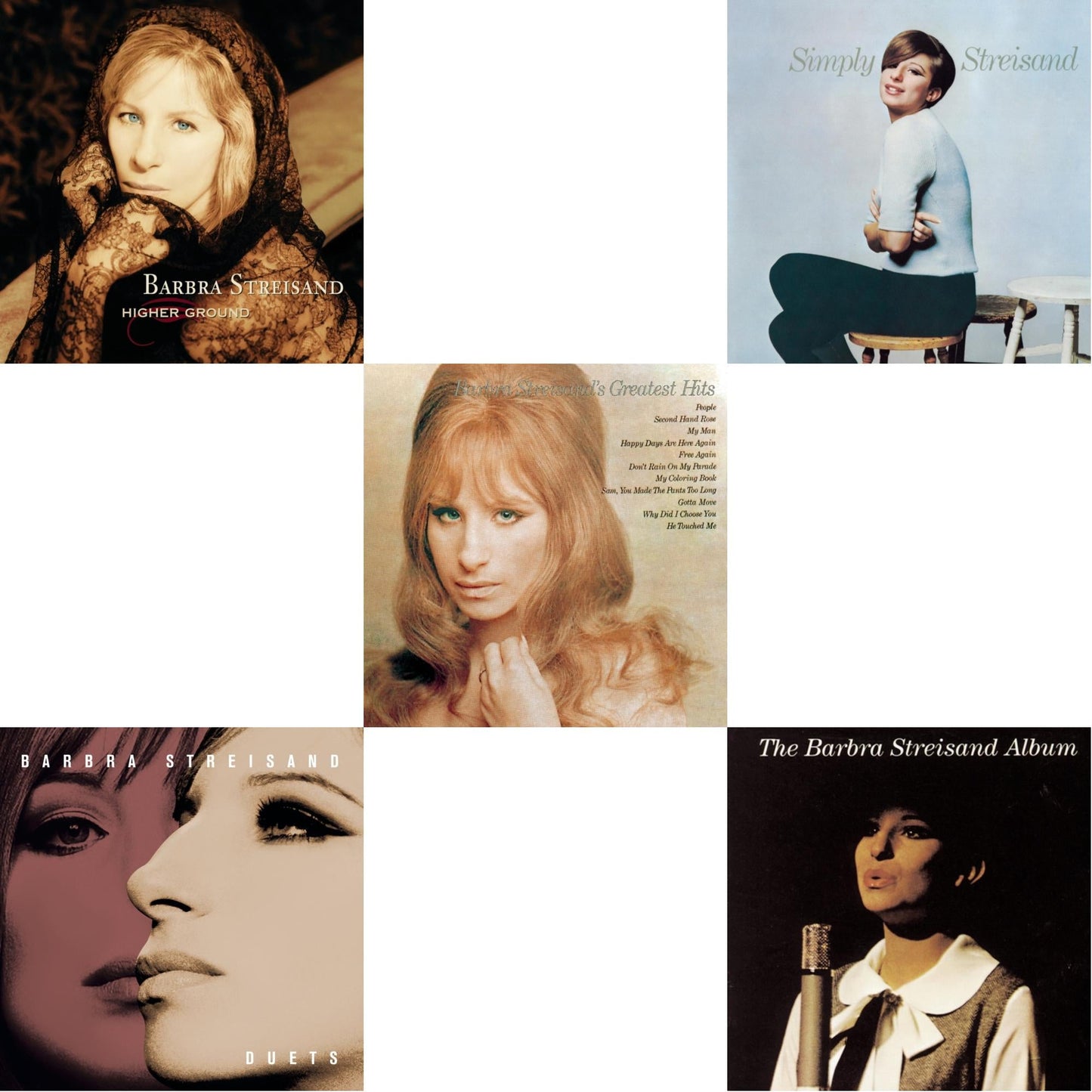Barbra Streisand - Higher Ground & Duets & Greatest Hits & Simply Streisand & Barbra Streisand Album - CD Bundle