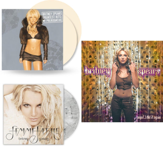 Britney Spears - Oops!... I Did It Again & Femme Fatale (Light Grey Marbled LP Vinyl/Import) & Greatest Hits: My Prerogative (2LP/Cream Vinyl/Import)