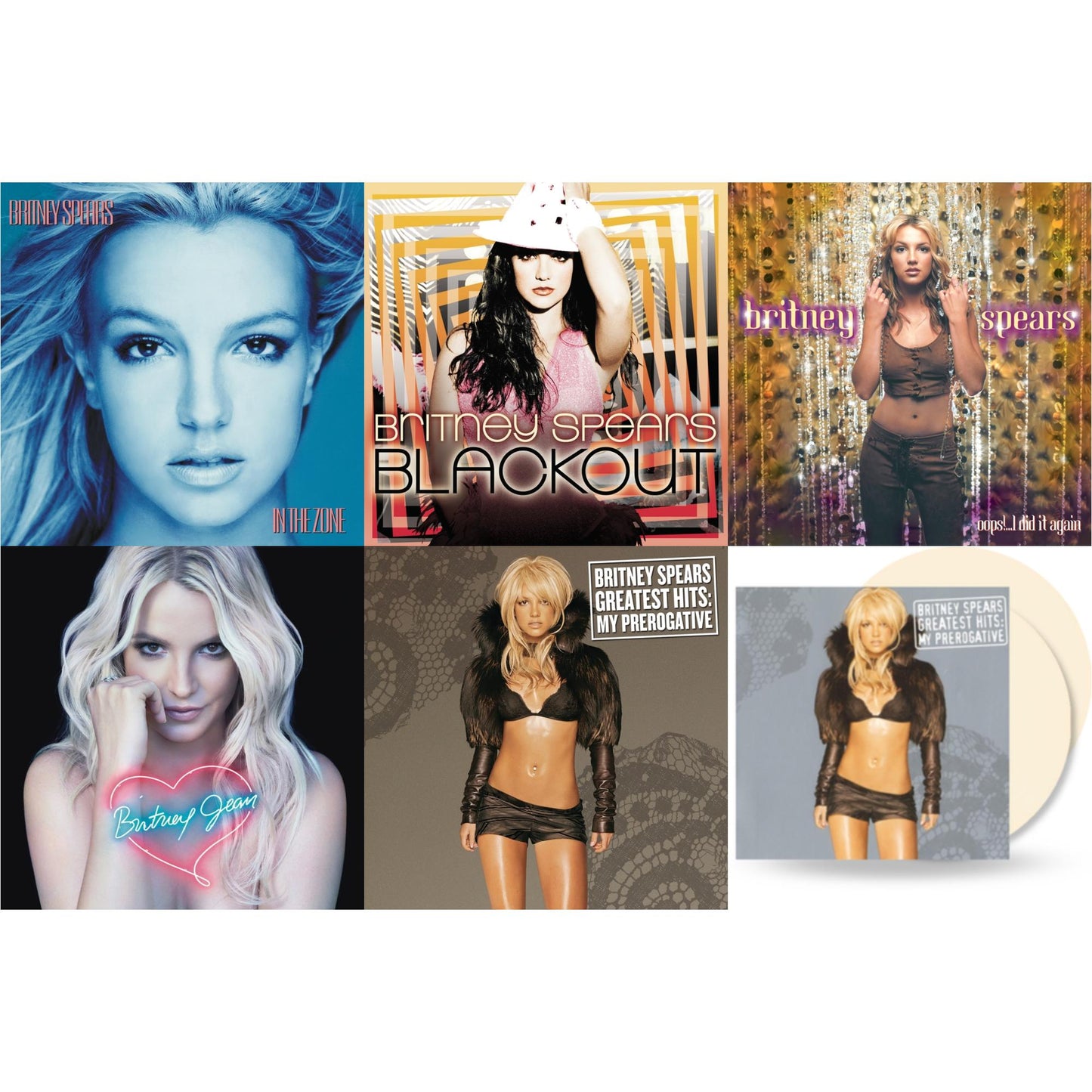 Britney Spears - Oops!... I Did It Again & Blackout & In The Zone & Britney Jean & Greatest Hits : My Prerogative (2LP) & Greatest Hits: My Prerogative (2LP/Cream Vinyl/Import)