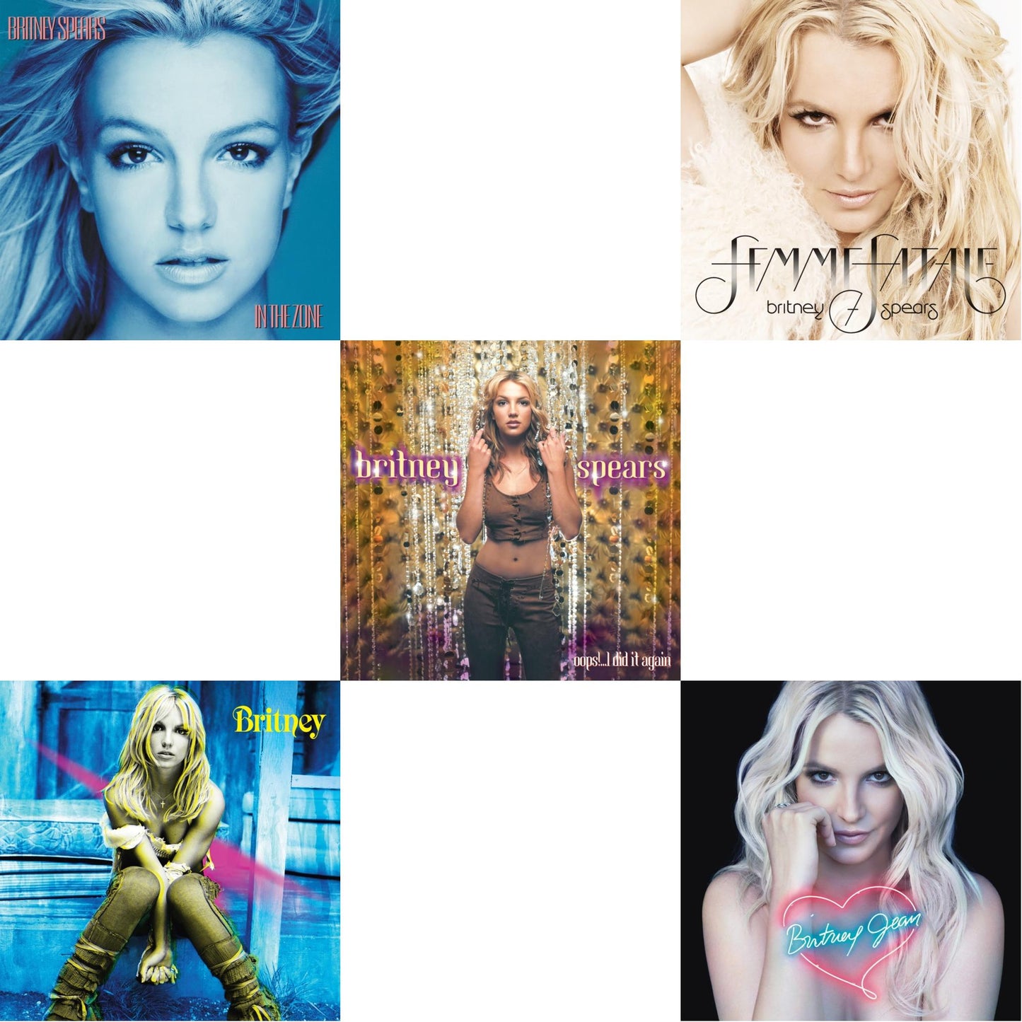 Britney Spears - Oops!... I Did It Again & Britney & In The Zone & Britney Jean & Femme Fatale - LP Vinyl Bundle