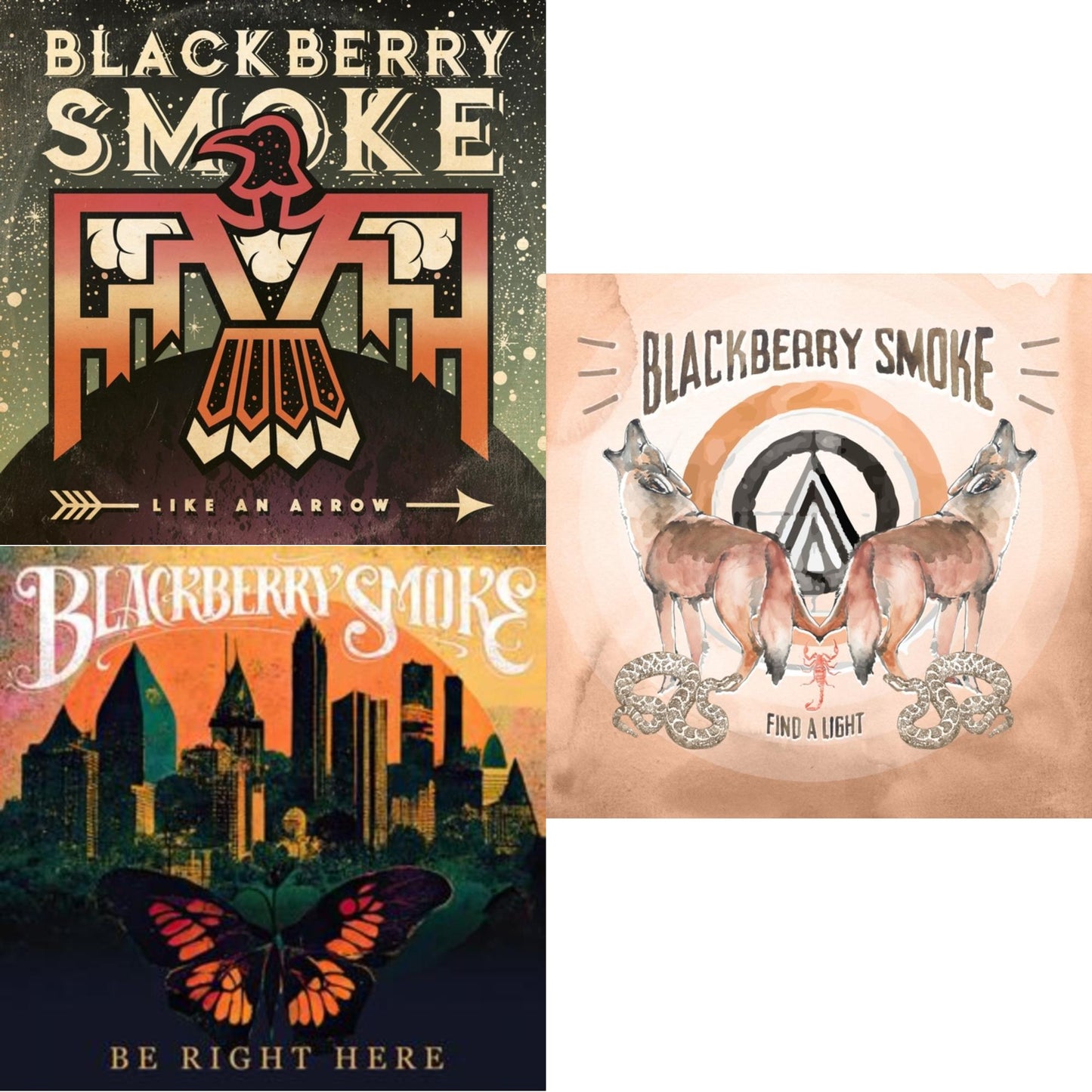 Blackberry Smoke - Like An Arrow & Find A Light & Be Right Here - LP Vinyl Bundle