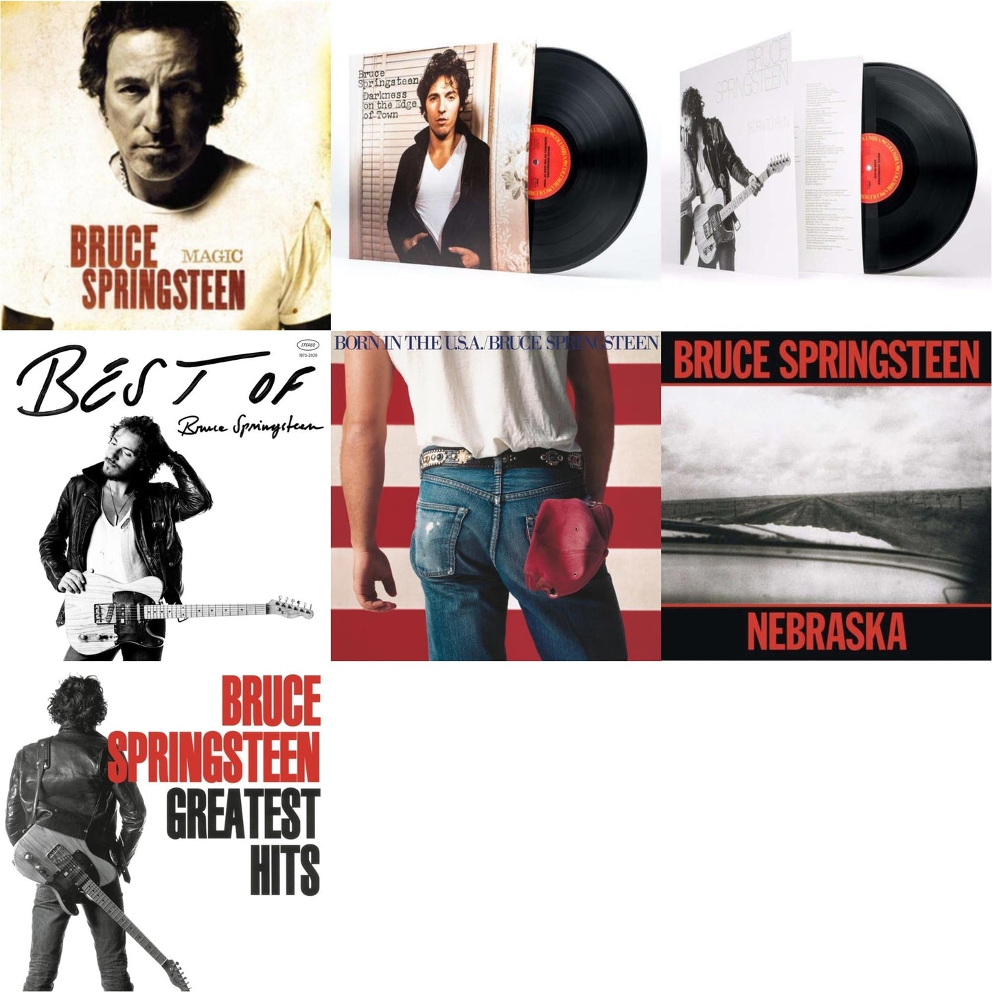 Bruce Springsteen - Greatest Hits (2 LP/150G Vinyl/Dl Code) & Best Of Bruce Springsteen (2LP) & Magic (180G) & Born To Run (180G/Gatefold) & Darkness On The Edge Of Town (180G) & Nebraska (180G) & Born In The U.S.A. (180G)