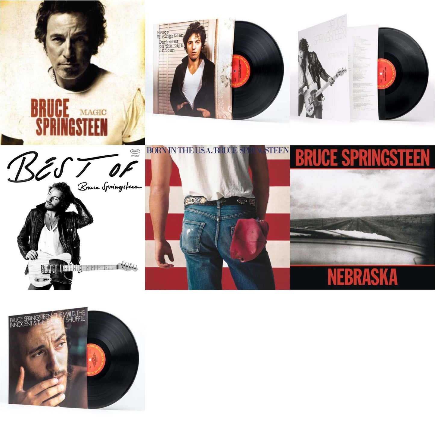 Bruce Springsteen - Best Of Bruce Springsteen (2LP) & Magic (180G) & Wild The Innocent & The E Street Shuffle (180G) & Born To Run (180G/Gatefold) & Darkness On The Edge Of Town (180G) & Nebraska (180G) & Born In The U.S.A. (180G)