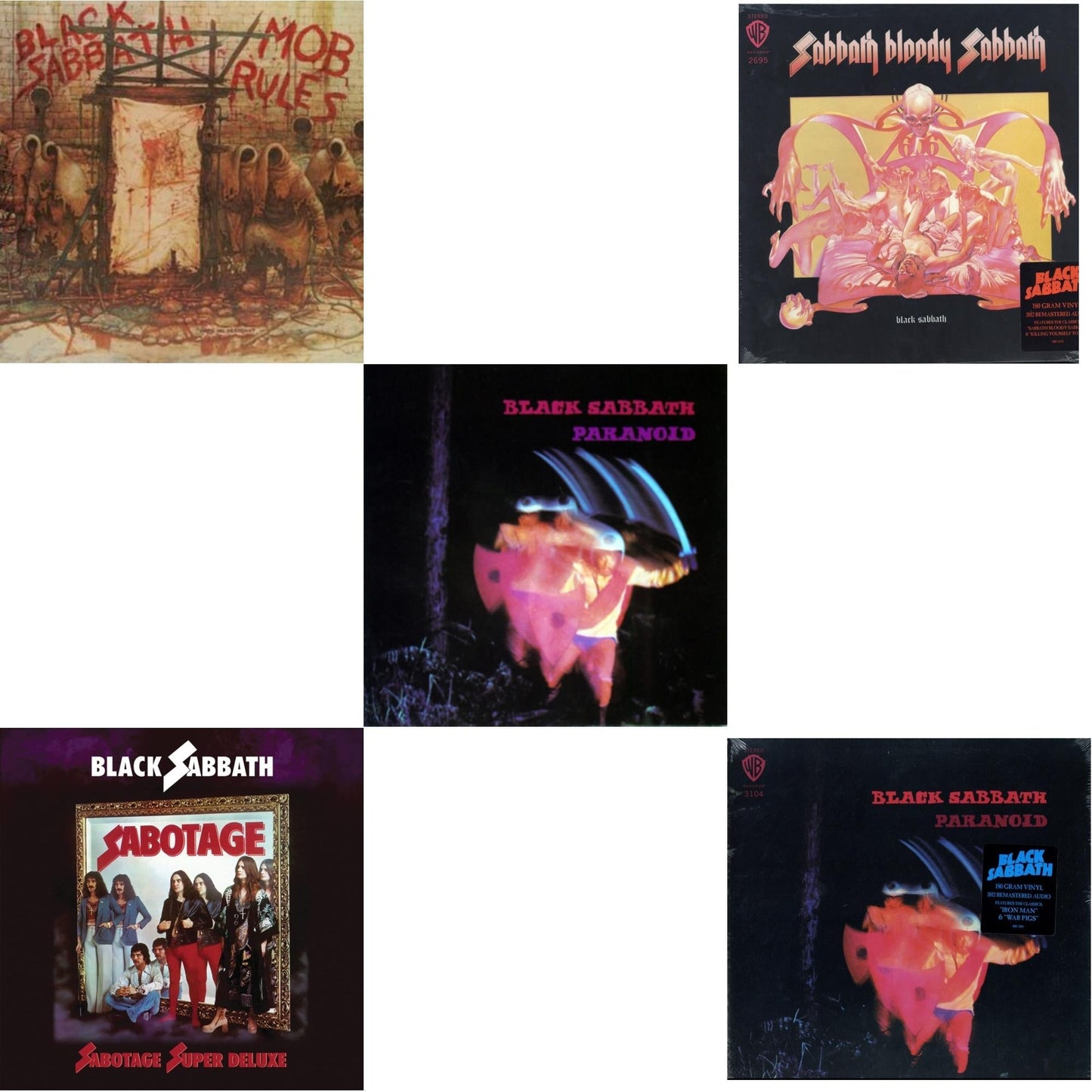 Black Sabbath - Sabbath Bloody Sabbath (180G) & Paranoid (180G) & Paranoid & Sabotage (Super Deluxe Edition/4LP/7Inch) & Mob Rules (Deluxe/2LP)