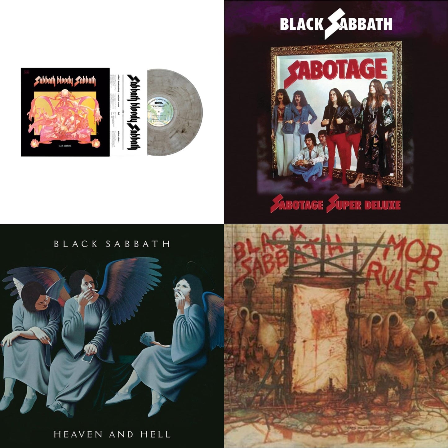 Black Sabbath - Sabbath Bloody Sabbath (Smoky LP Vinyl) (Syeor) & Sabotage (Super Deluxe Edition/4LP/7Inch) & Heaven & Hell (Deluxe/2LP) & Mob Rules (Deluxe/2LP)
