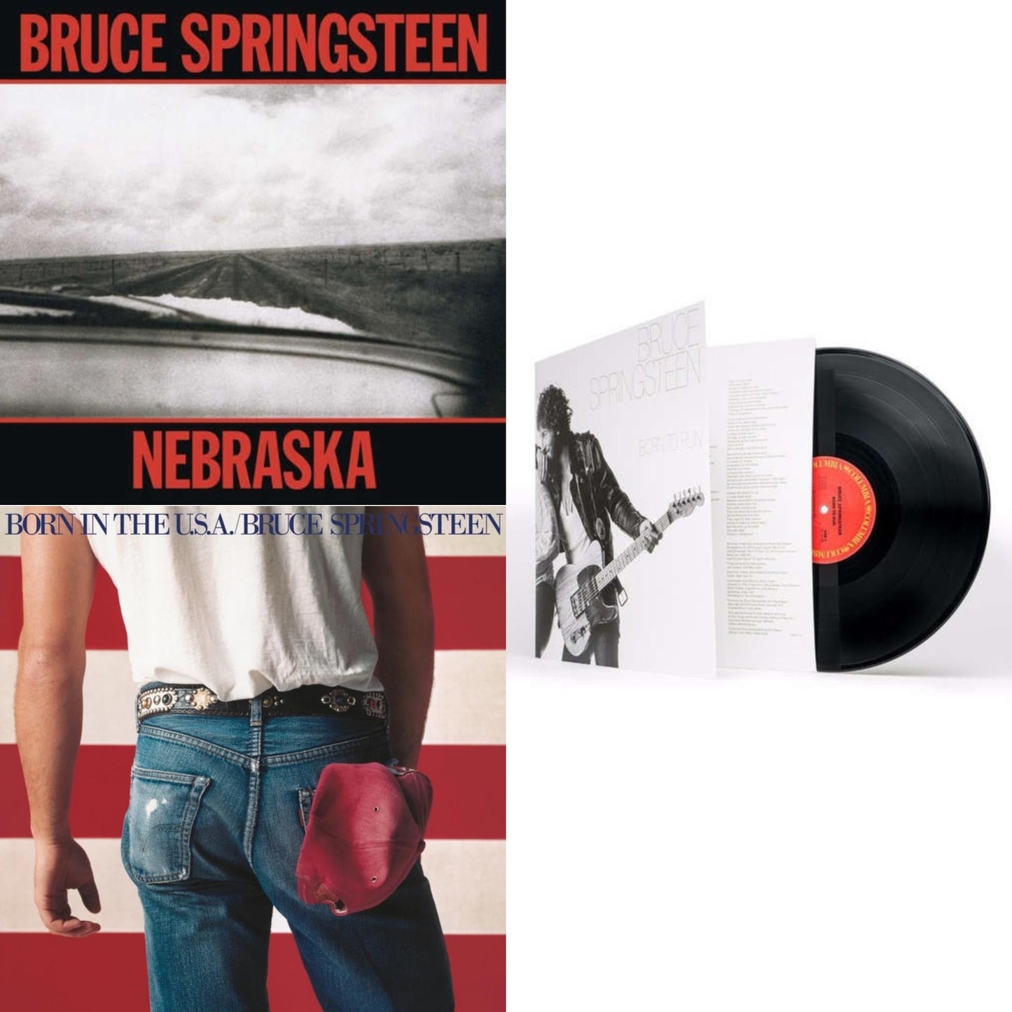 Bruce Springsteen - Born To Run (180G/Gatefold) & Nebraska (180G) & Born In The U.S.A. (180G) - LP Vinyl Bundle