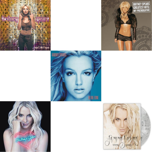 Britney Spears - Oops!... I Did It Again & In The Zone & Britney Jean & Greatest Hits : My Prerogative (2LP) & Femme Fatale (Light Grey Marbled LP Vinyl/Import)
