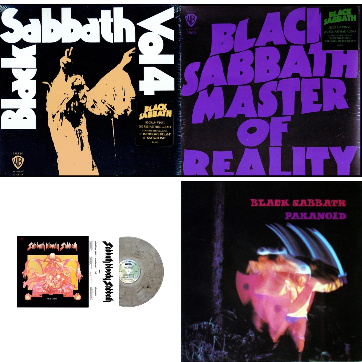 Black Sabbath - Vol. 4 (180G) & Master Of Reality (180G) & Sabbath Bloody Sabbath (Smoky LP Vinyl) (Syeor) & Paranoid