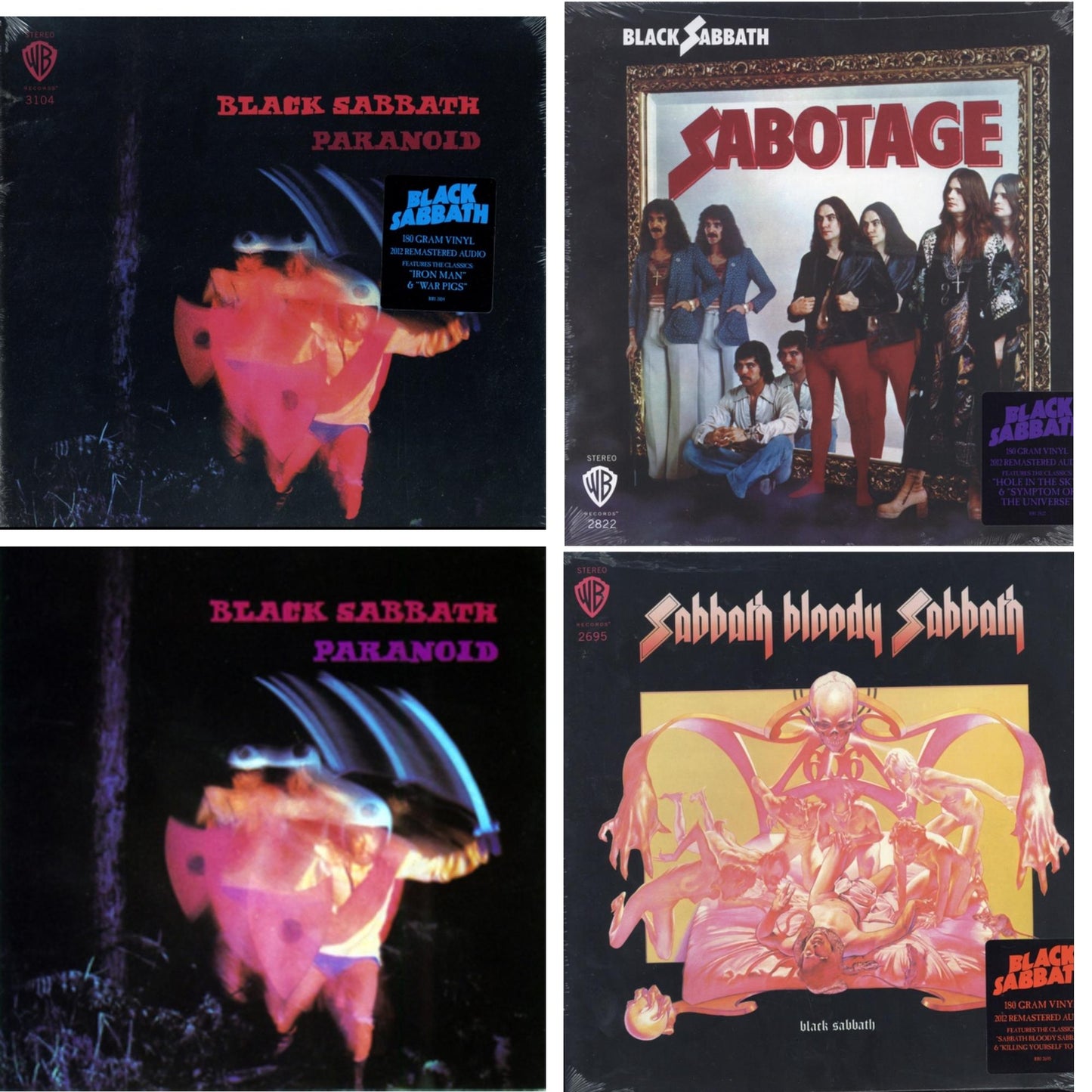 Black Sabbath - Sabotage (180G) & Sabbath Bloody Sabbath (180G) & Paranoid (180G) & Paranoid - LP Vinyl Bundle