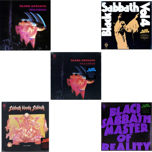 Black Sabbath - Vol. 4 (180G) & Sabbath Bloody Sabbath (180G) & Paranoid (180G) & Master Of Reality (180G) & Paranoid - LP Vinyl Bundle