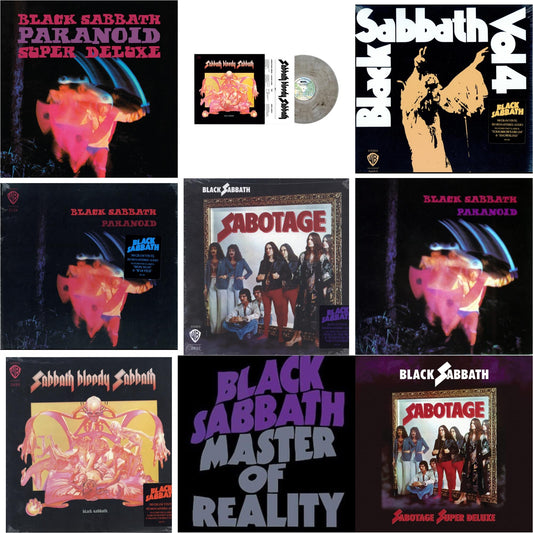 Black Sabbath - Paranoid (Deluxe Edition) & Sabbath Bloody Sabbath (Smoky LP Vinyl) (Syeor) & Vol. 4 (180G) & Paranoid (180G) & Sabotage (180G) & Paranoid & Sabbath Bloody Sabbath (180G) & Master Of Reality & Sabotage (Super Deluxe Edition/4LP/7Inch)