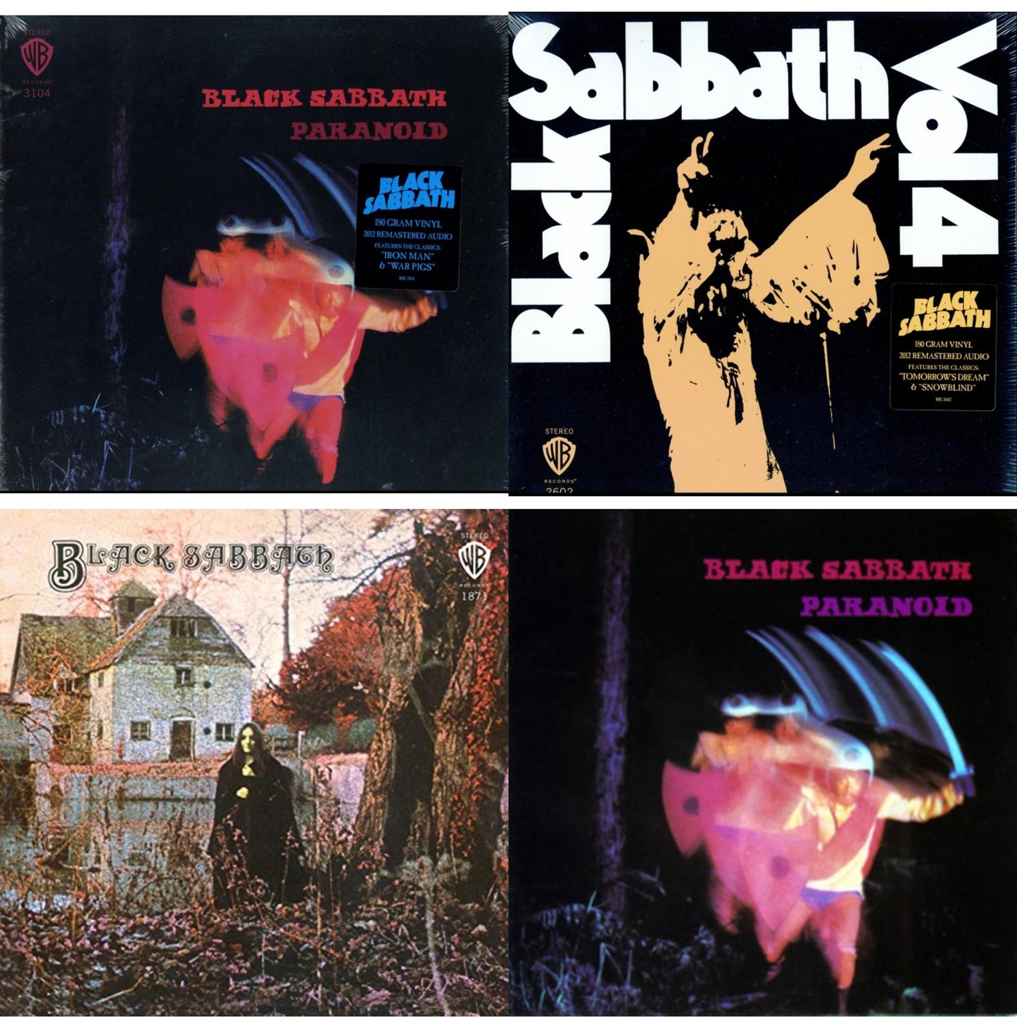 Black Sabbath - Vol. 4 (180G) & Black Sabbath (180G) & Paranoid (180G) & Paranoid - LP Vinyl Bundle