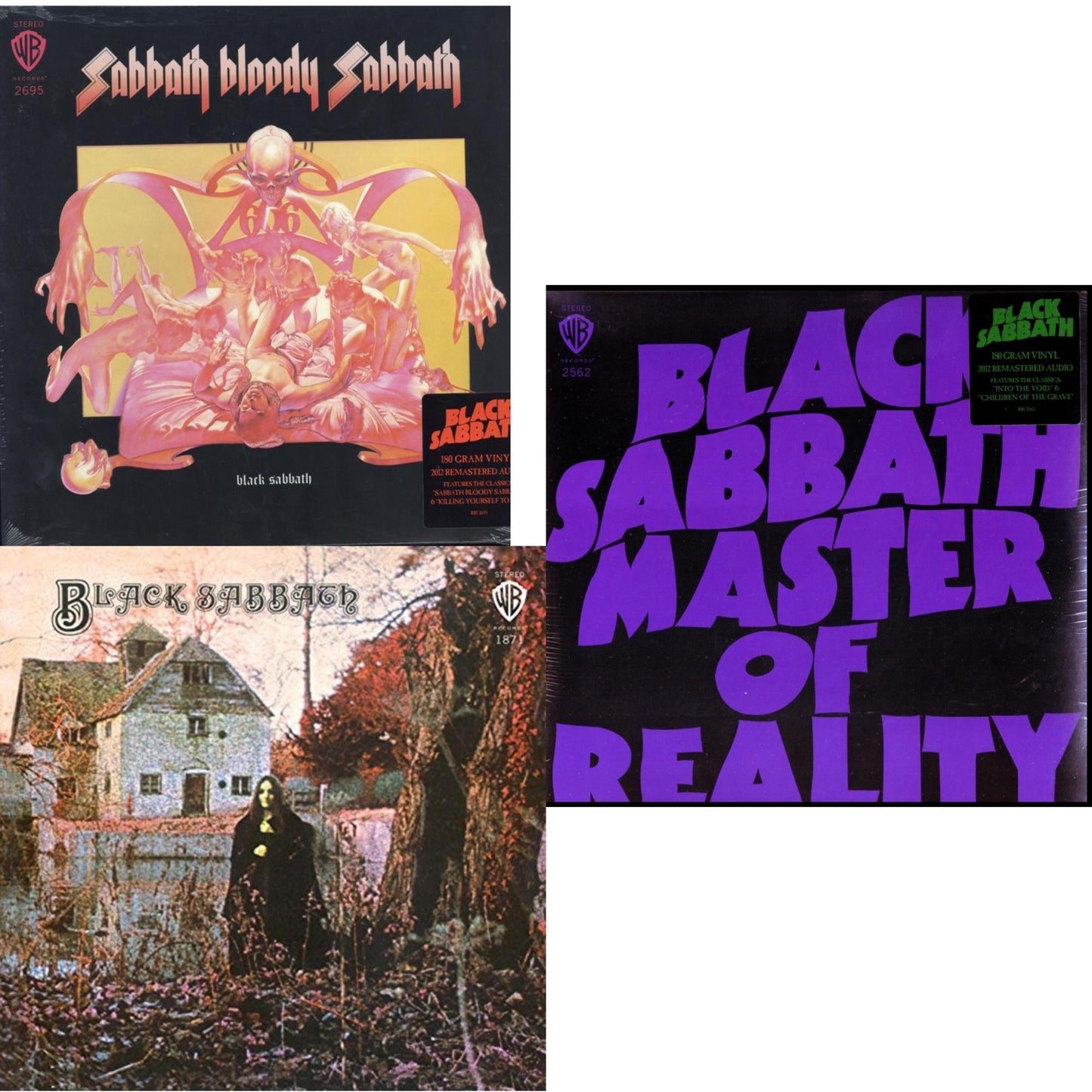 Black Sabbath - Sabbath Bloody Sabbath (180G) & Black Sabbath (180G) & Master Of Reality (180G) - LP Vinyl Bundle