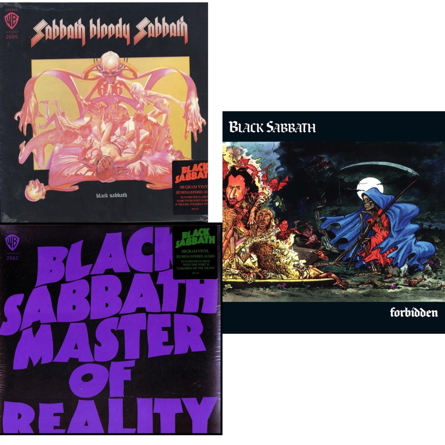 Black Sabbath - Sabbath Bloody Sabbath (180G) & Master Of Reality (180G) & Forbidden (2024 Tony Iommi Remix) - LP Vinyl Bundle
