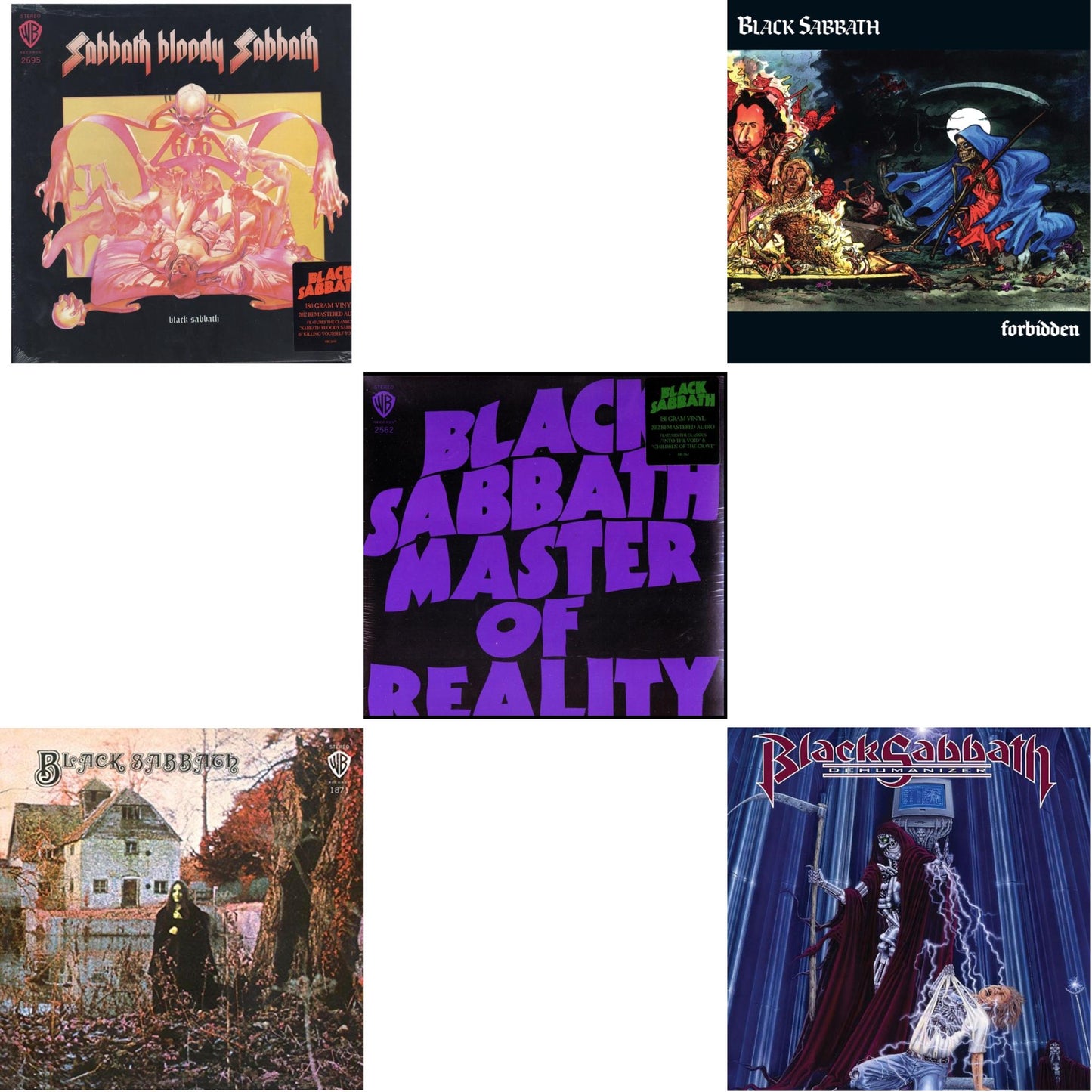 Black Sabbath - Sabbath Bloody Sabbath (180G) & Black Sabbath (180G) & Master Of Reality (180G) & Forbidden (2024 Tony Iommi Remix) & Dehumanizer (Deluxe Edition/2LP) (Rocktober)