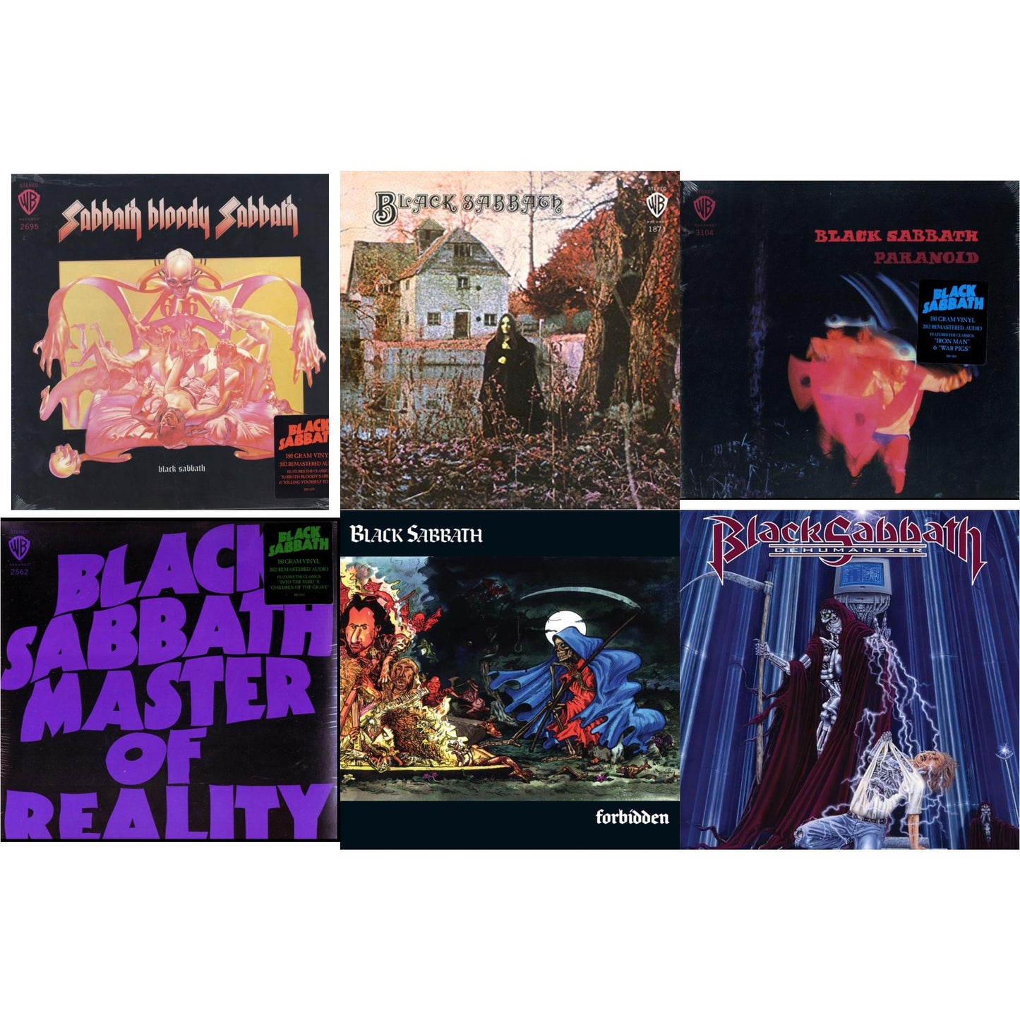 Black Sabbath - Sabbath Bloody Sabbath (180G) & Black Sabbath (180G) & Paranoid (180G) & Master Of Reality (180G) & Forbidden (2024 Tony Iommi Remix) & Dehumanizer (Deluxe Edition/2LP) (Rocktober)